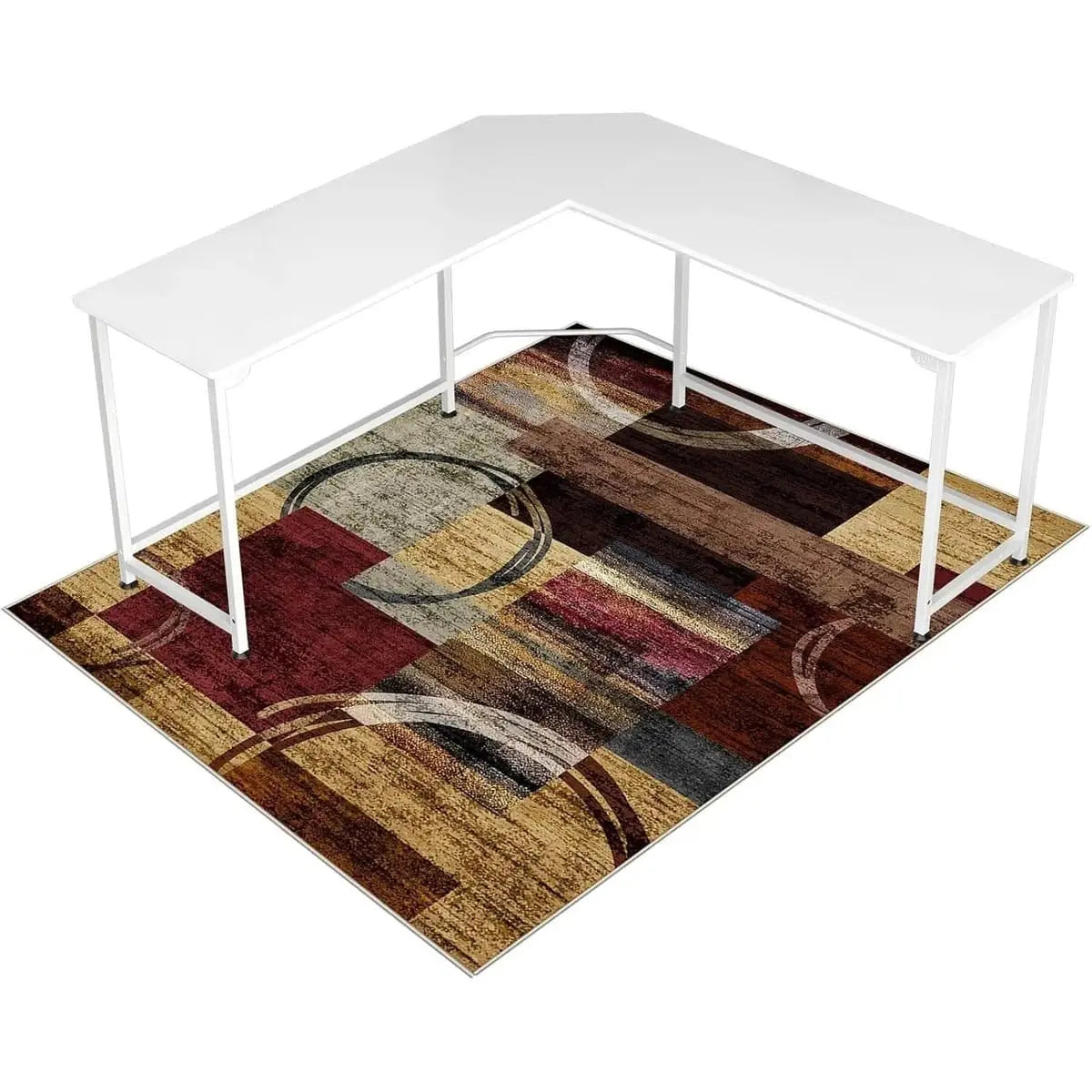 Lreedy black and blue heavy-duty office chair mat with non-slip surface for hardwood and tile floors, 36x48 inches