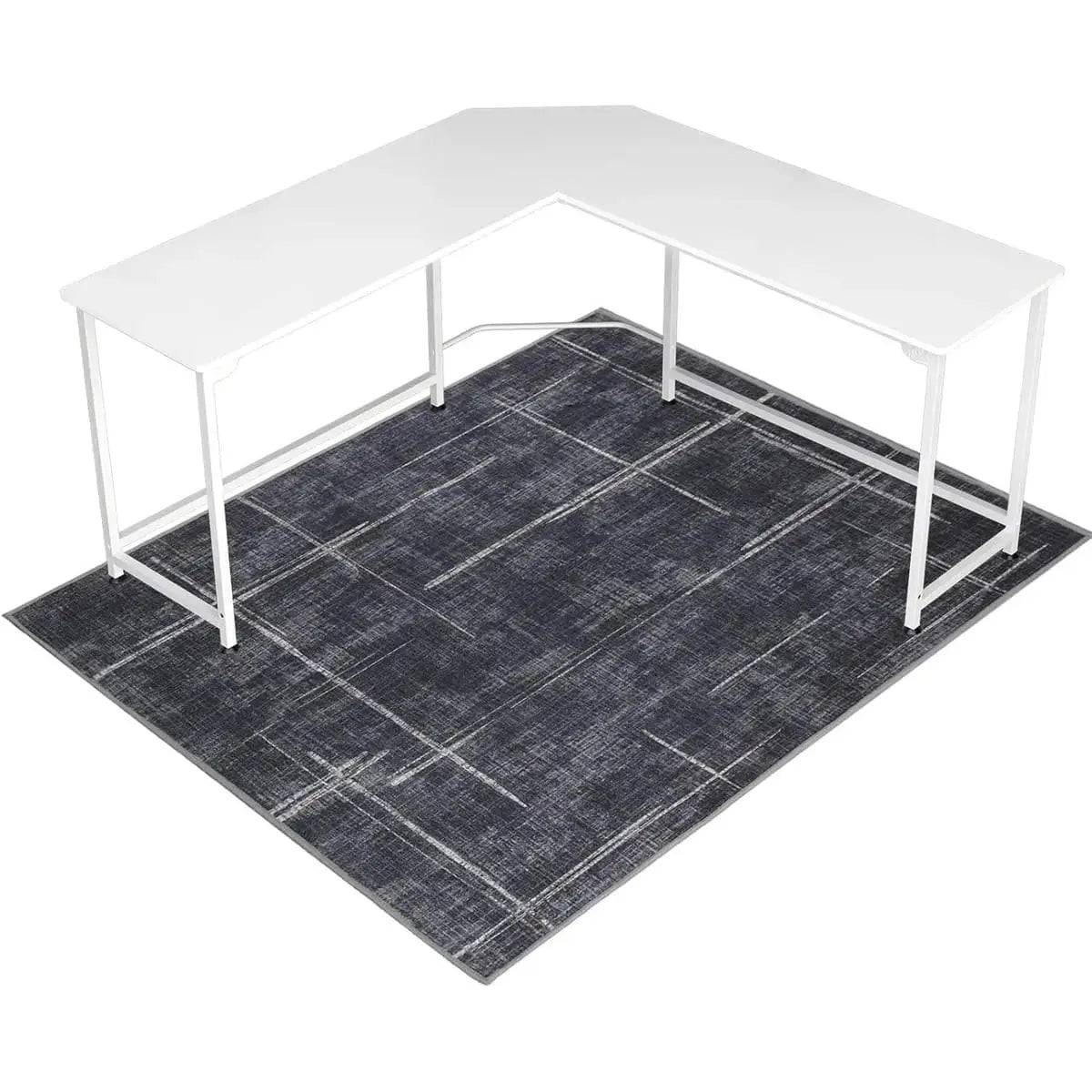Lreedy black and blue heavy-duty office chair mat, non-slip, 36x48 inches, designed for hardwood and tile floors