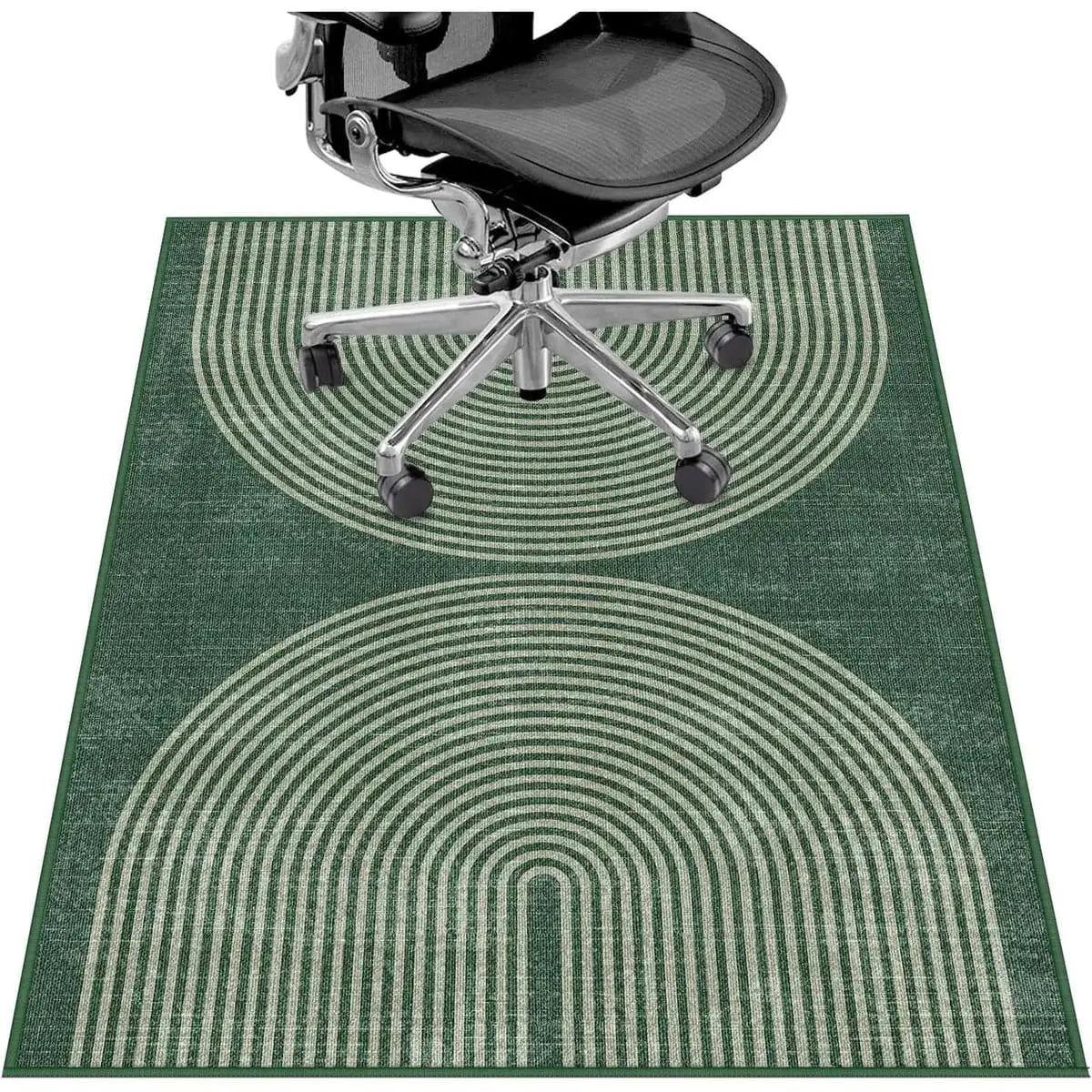 Lreedy black and blue heavy-duty office chair mat with non-slip surface for hardwood and tile floors, 36 x 48 inches