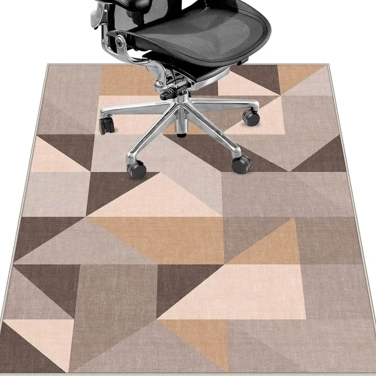 Black and blue Lreedy heavy-duty office chair mat, non-slip design suitable for hardwood and tile floors, 36x48 inches
