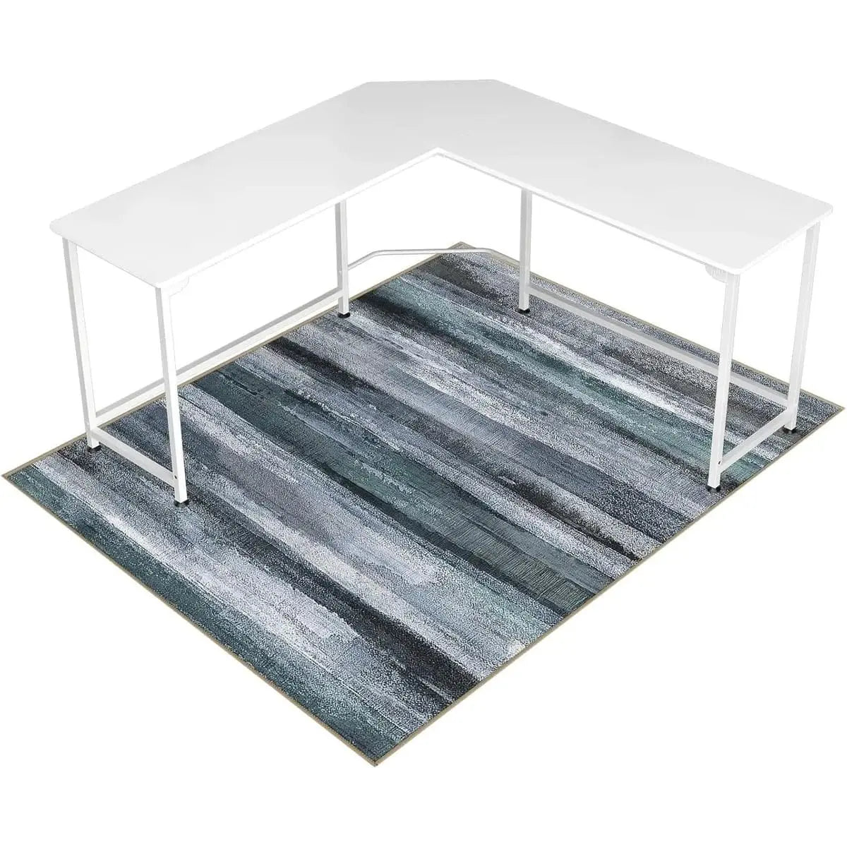 Lreedy office chair mat in black and blue, 36x48 inches, heavy-duty non-slip design for hardwood and tile floors.