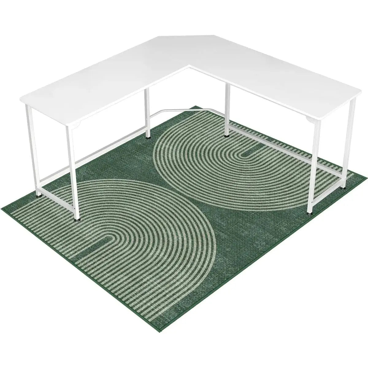 Lreedy black and blue heavy-duty office chair mat with non-slip surface for hardwood and tile floors, 36x48 inches.