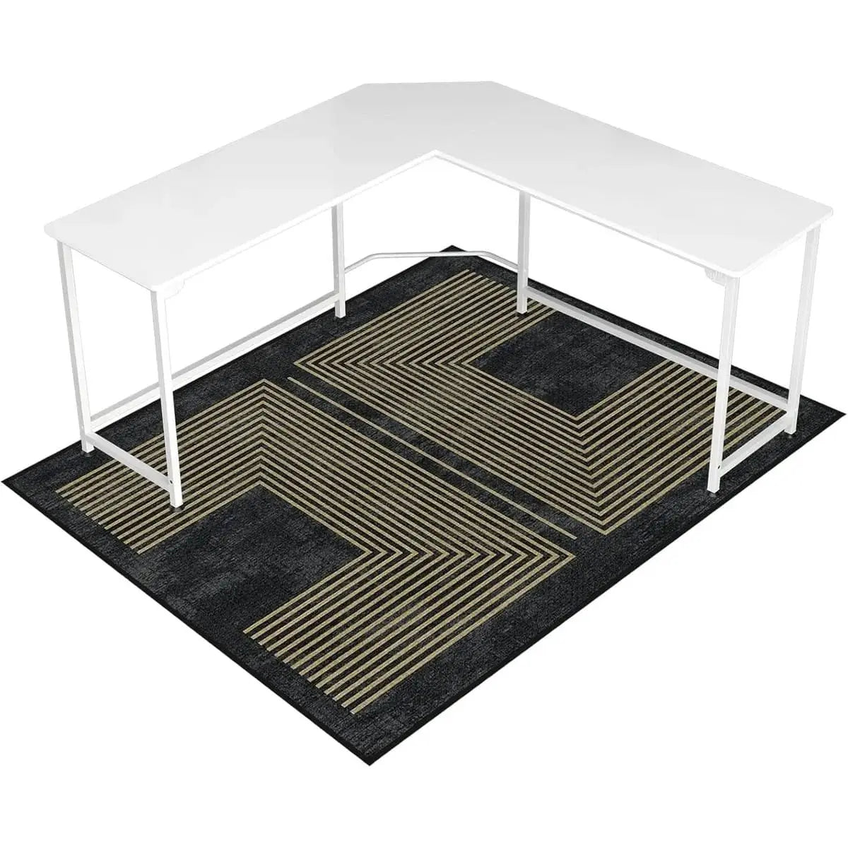 Lreedy black and blue heavy-duty office chair mat with non-slip surface for hardwood and tile floors, 36 x 48 inches