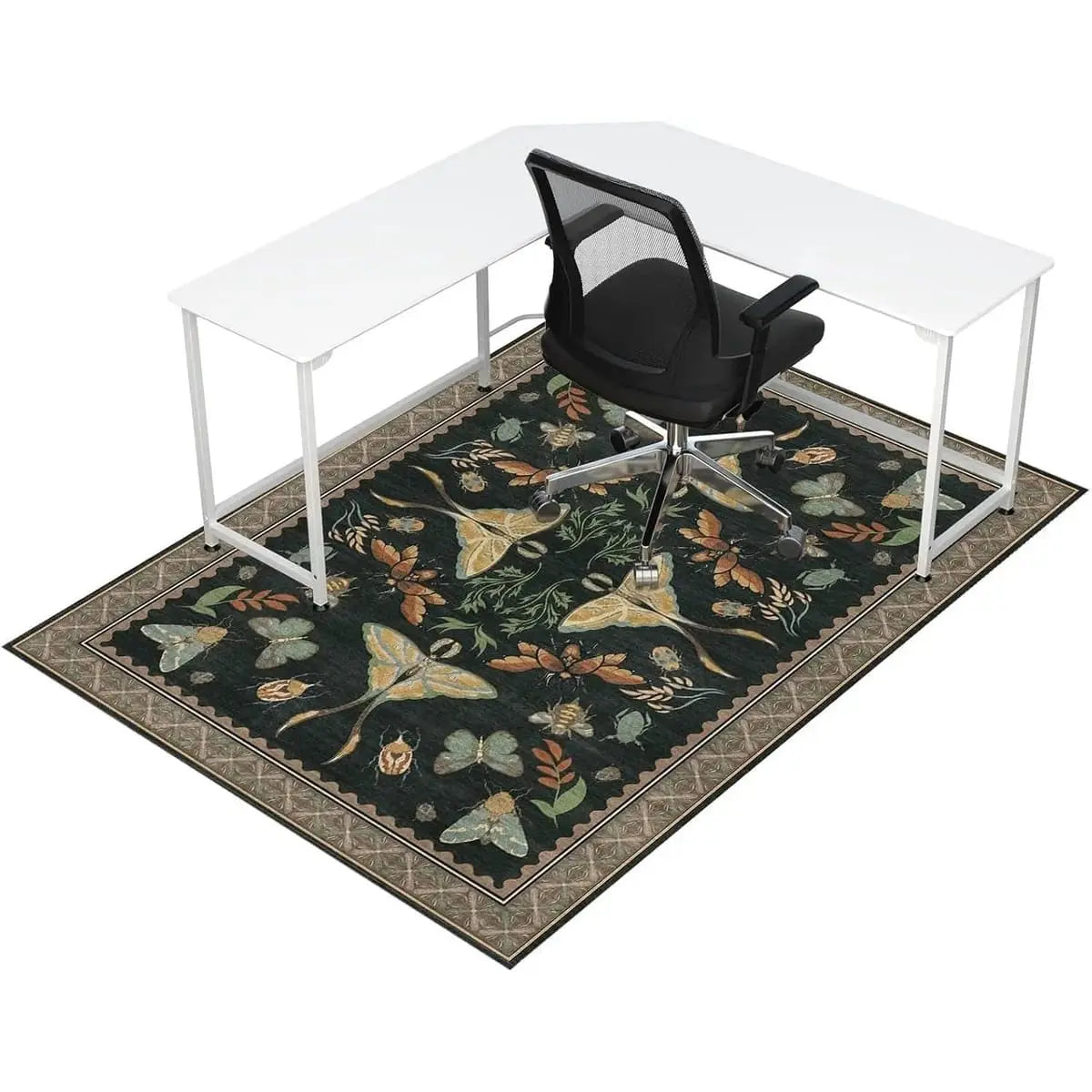 Lreedy heavy-duty office chair mat, 48x60 inches, anti-slip blue mat for hardwood and tile floors.