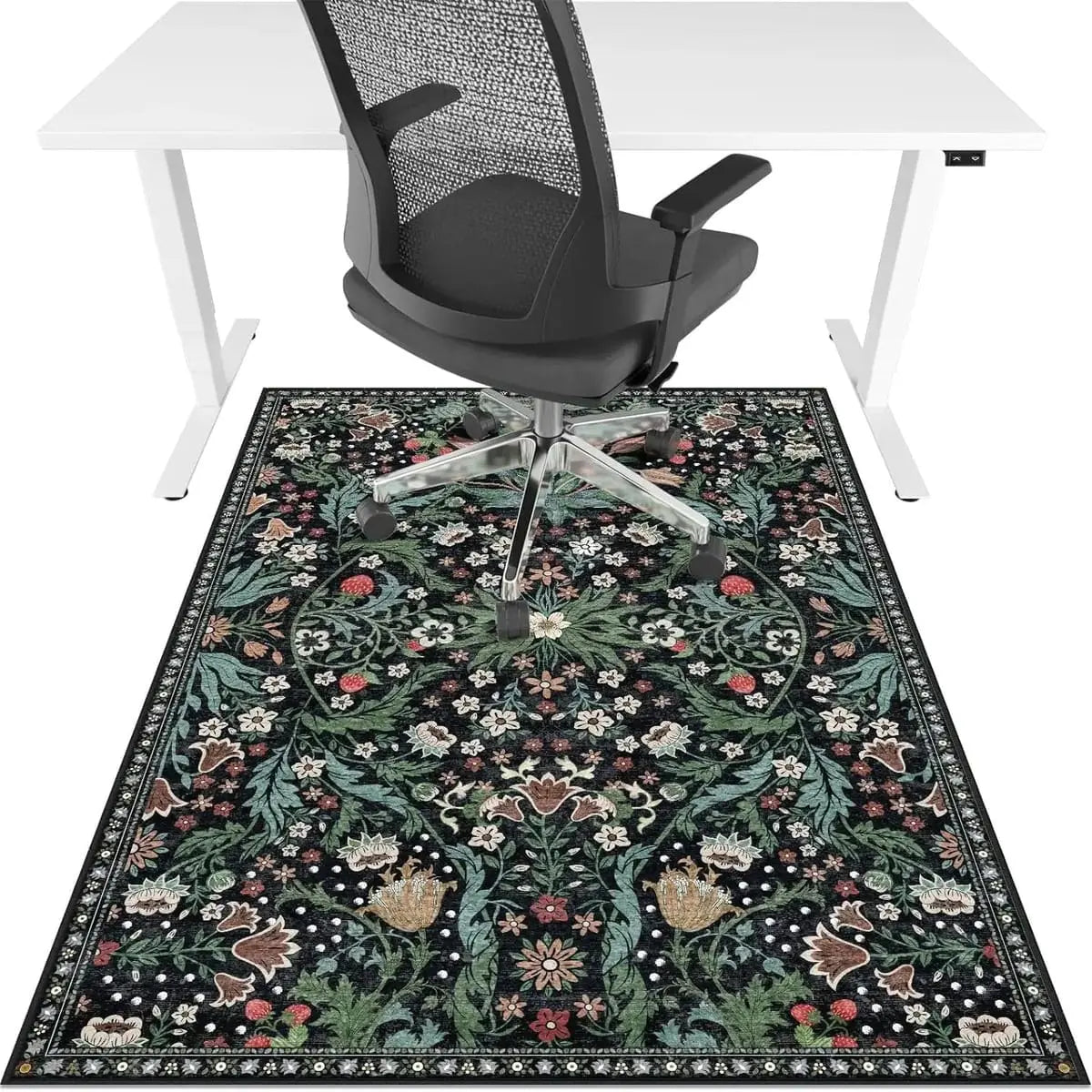 Blue Lreedy office chair mat 48x60 inches, heavy-duty, anti-slip design for hardwood and tile floors.