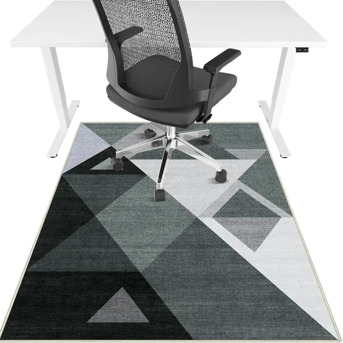 Lreedy office chair mat 48x60 inches, heavy-duty, anti-slip blue mat for hardwood and tile floors, with a square frame design.