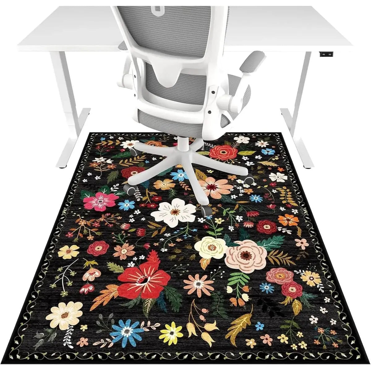 Lreedy office chair mat 48x60 inches, heavy-duty, anti-slip, blue, suitable for hardwood and tile floors.