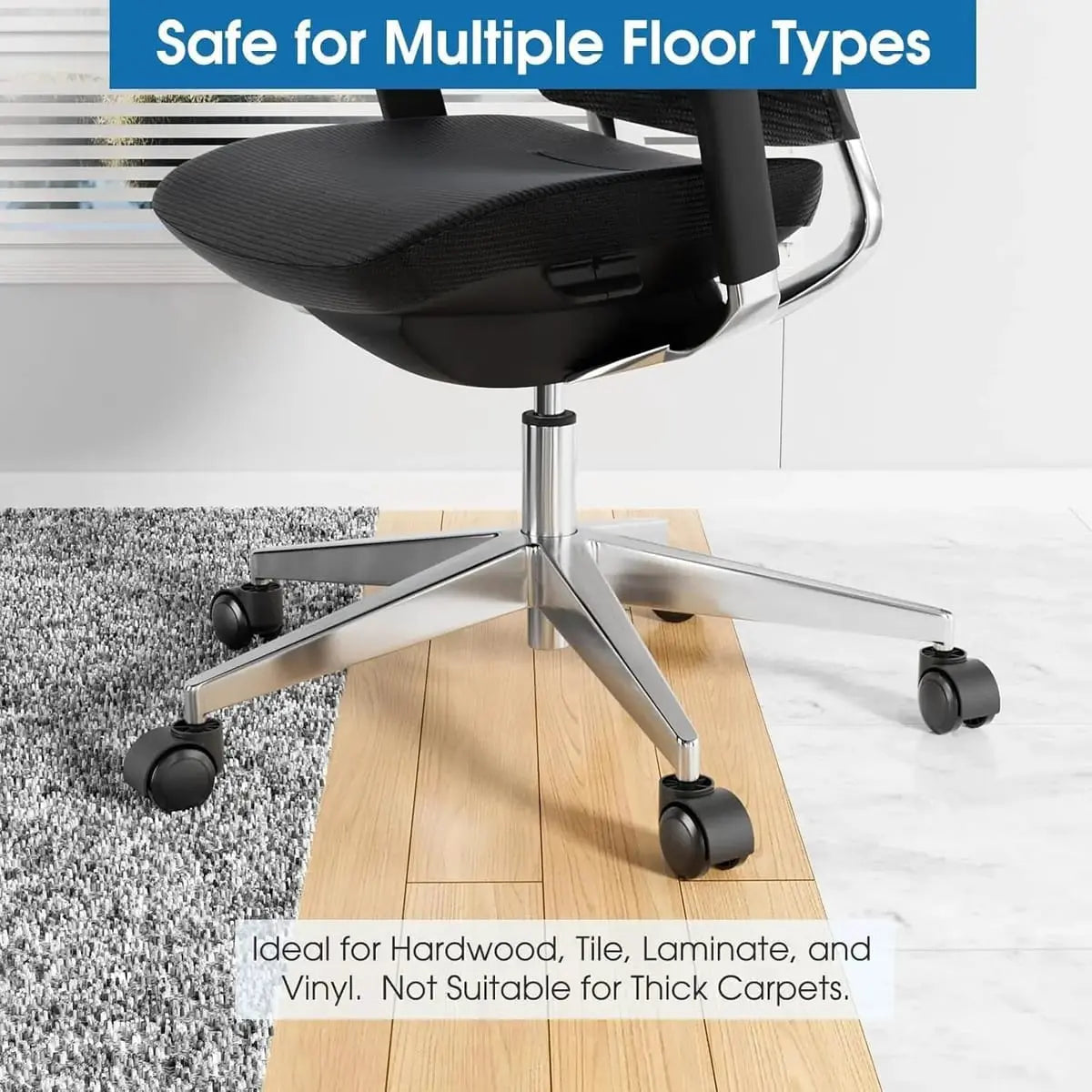 MaxGear Heavy Duty 11mm Office Chair Caster Wheels Safe Floors Mute MaxGear