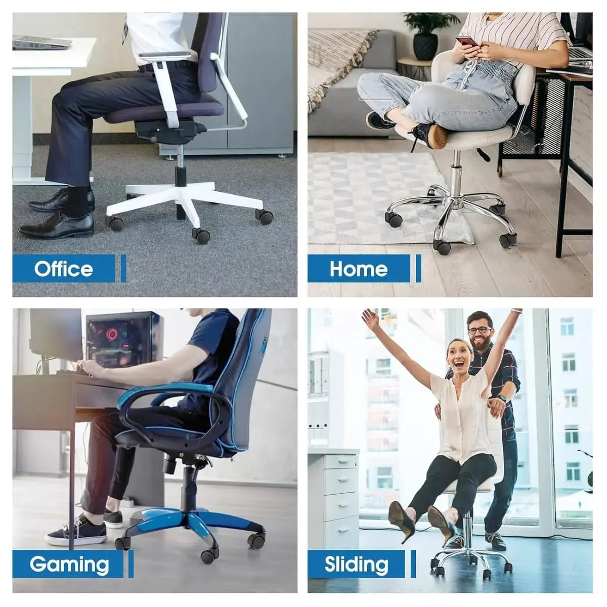 MaxGear Heavy Duty 11mm Office Chair Caster Wheels Safe Floors Mute MaxGear