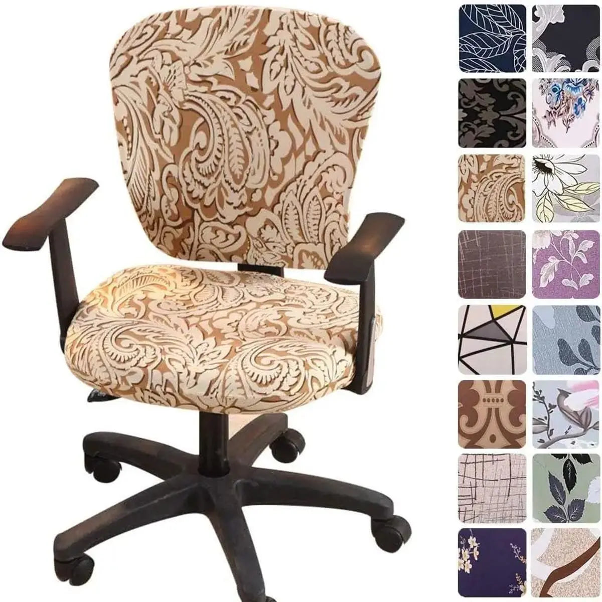Melaluxe stretchable universal office chair cover for small chairs, in a vibrant color, protecting and updating the chair's appearance.