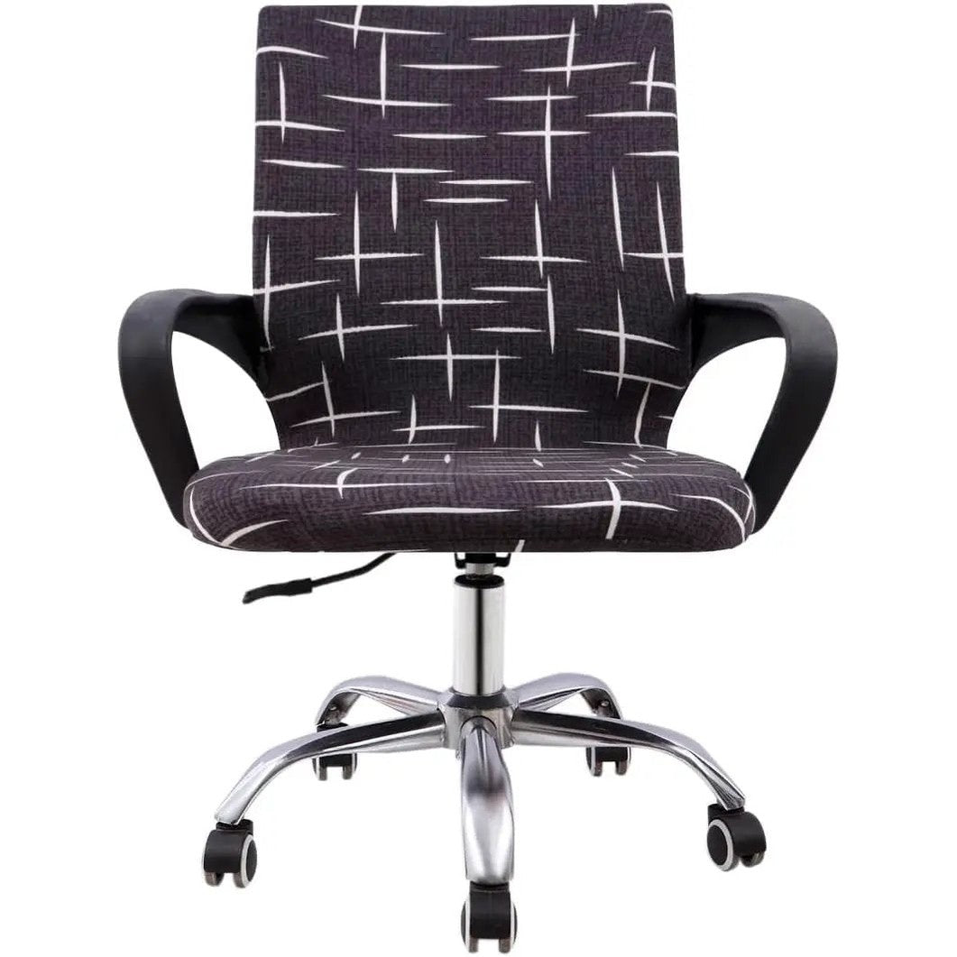 MOCAA premium office chair cover showing ergonomic slipcover with spill and stain protection for cat owners.