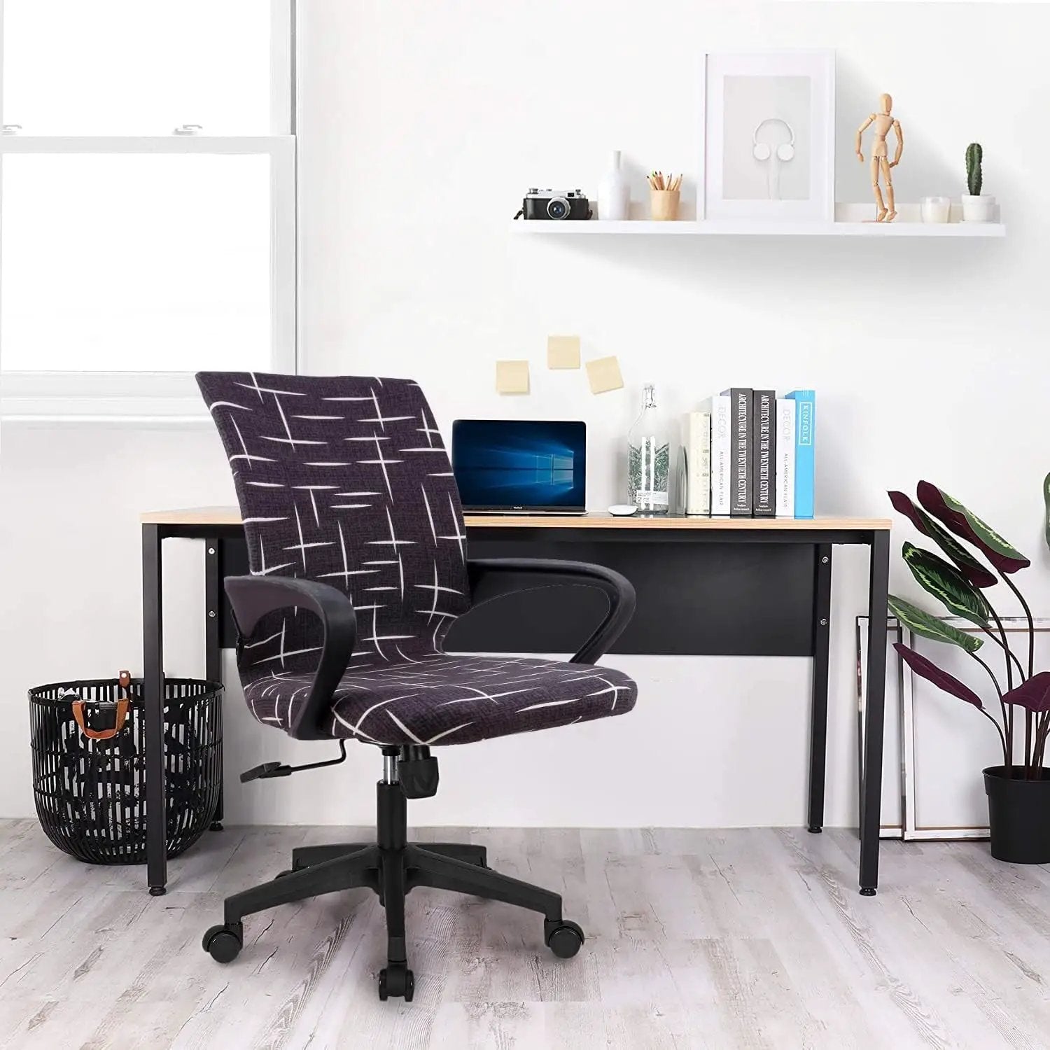 MOCAA premium ergonomic office chair cover protecting against spills and stains, designed for cat owners, in a sleek slipcover style.