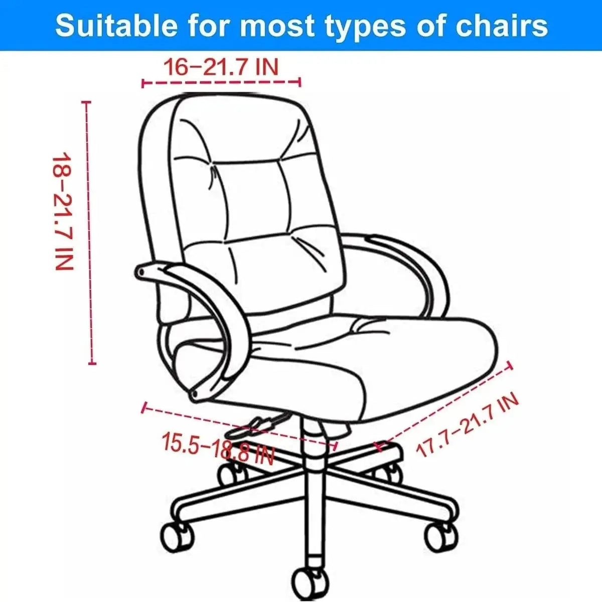 MOCAA premium ergonomic office chair cover protecting from spills and stains, designed for cat owners, fits standard office chairs.