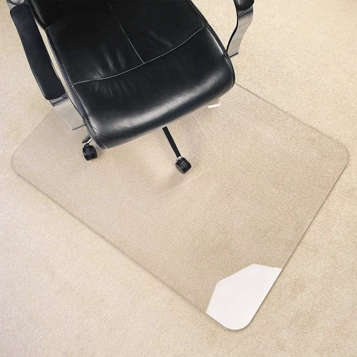 Crystal Clear MuArts chair mat for carpets and hard floors, 54x32 inches, heavy-duty 0.2 inch thick, durable and transparent.