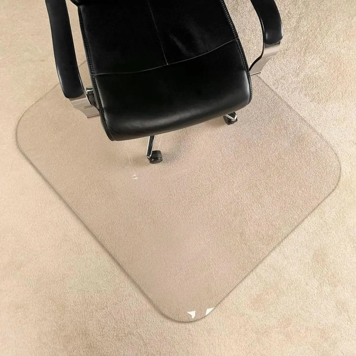 MuArts Crystal Clear Chair Mat, 54x32 inches, heavy-duty 0.2 inch thick for carpets and hard floors, transparent and durable.