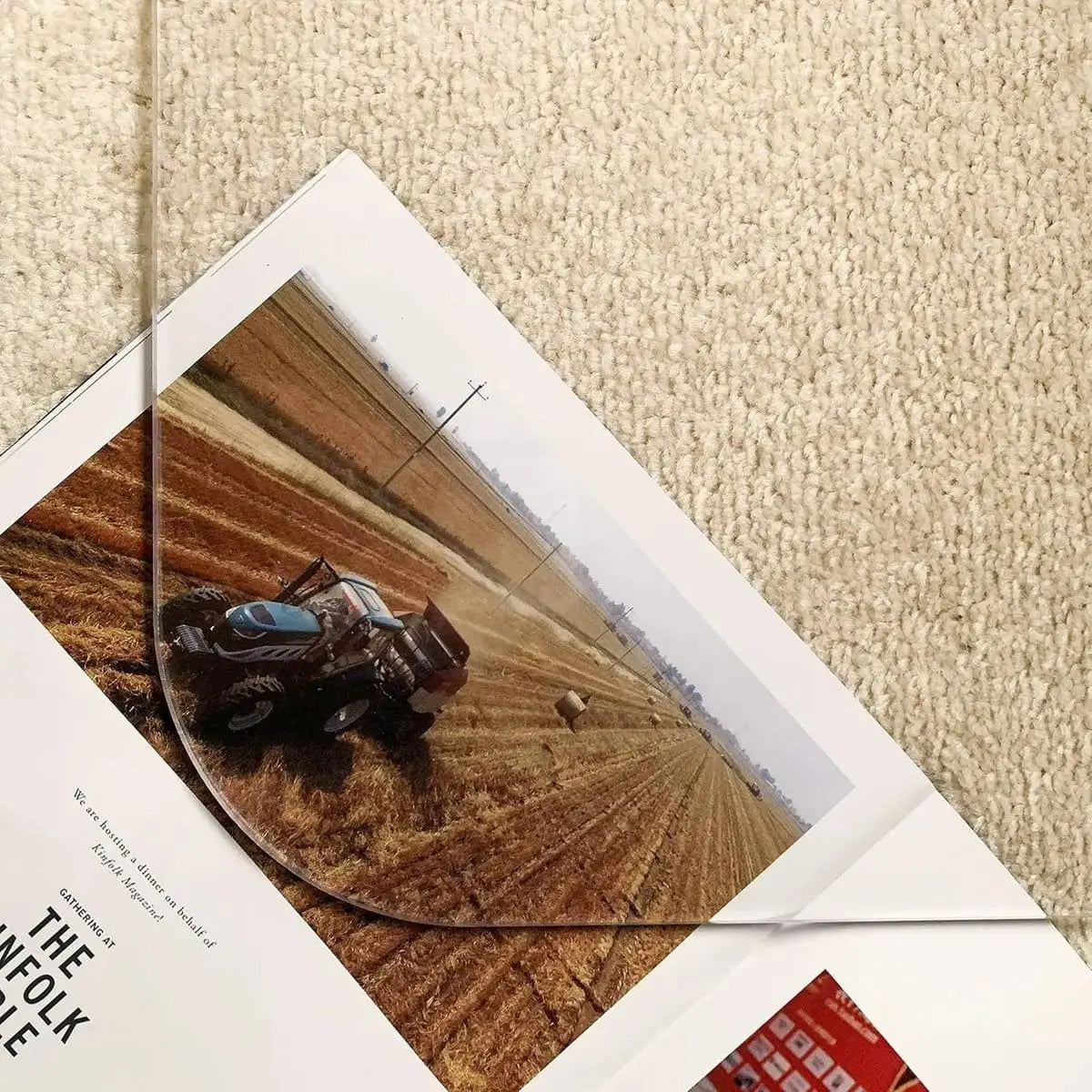 Crystal Clear MuArts chair mat, 54x32 inches, heavy-duty 0.2 inch thick, for carpets and hard floors, transparent and durable.