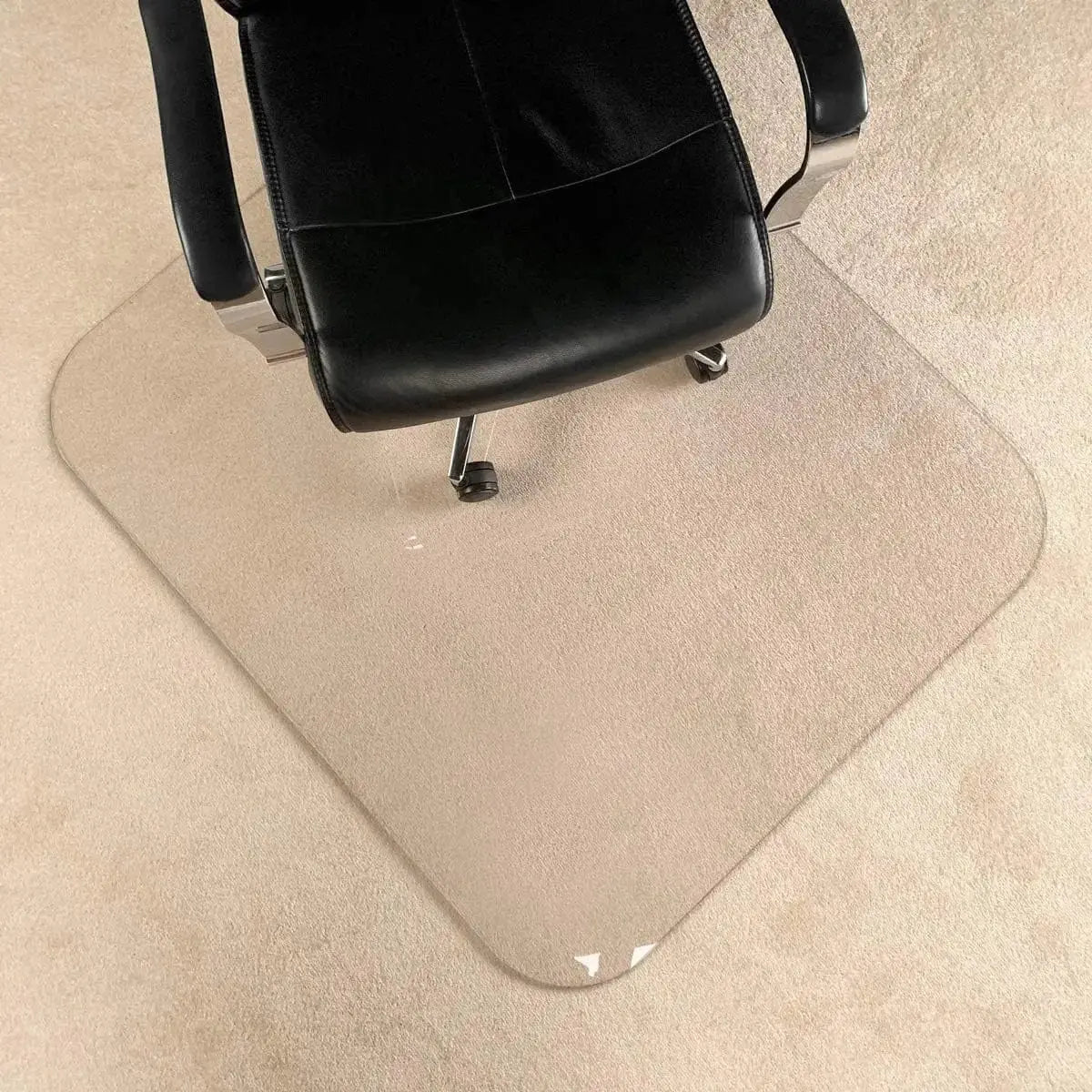 MuArts Crystal Clear Chair Mat, 54x32 inch heavy-duty PVC for carpets and hard floors, 0.2 inch thick, transparent protective mat
