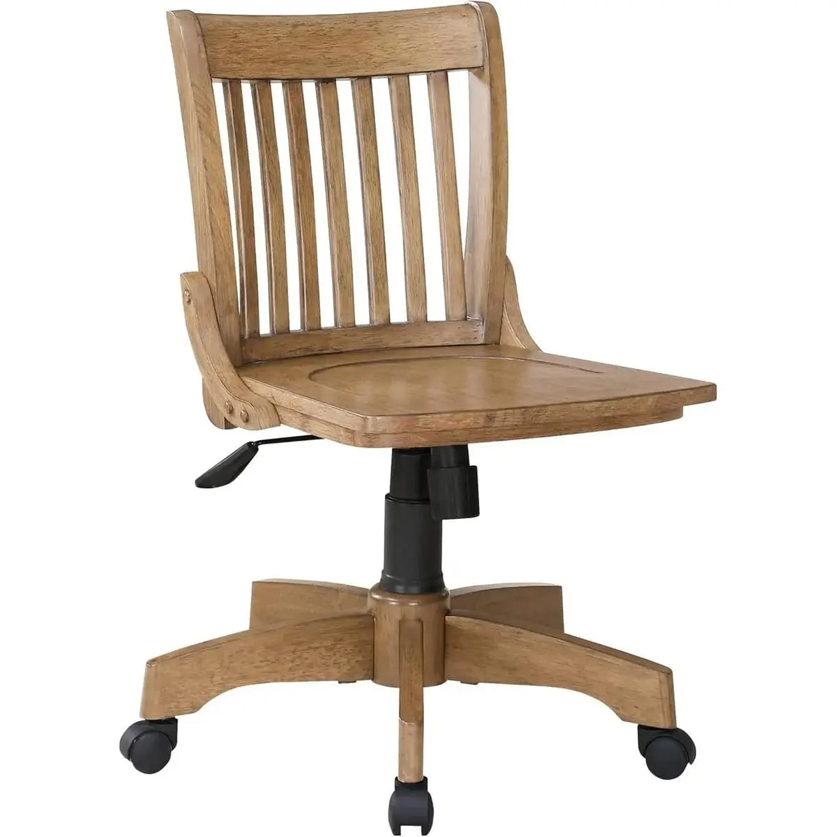 Deluxe antique white Office Star Products banker chair with adjustable height and traditional design for home office use.