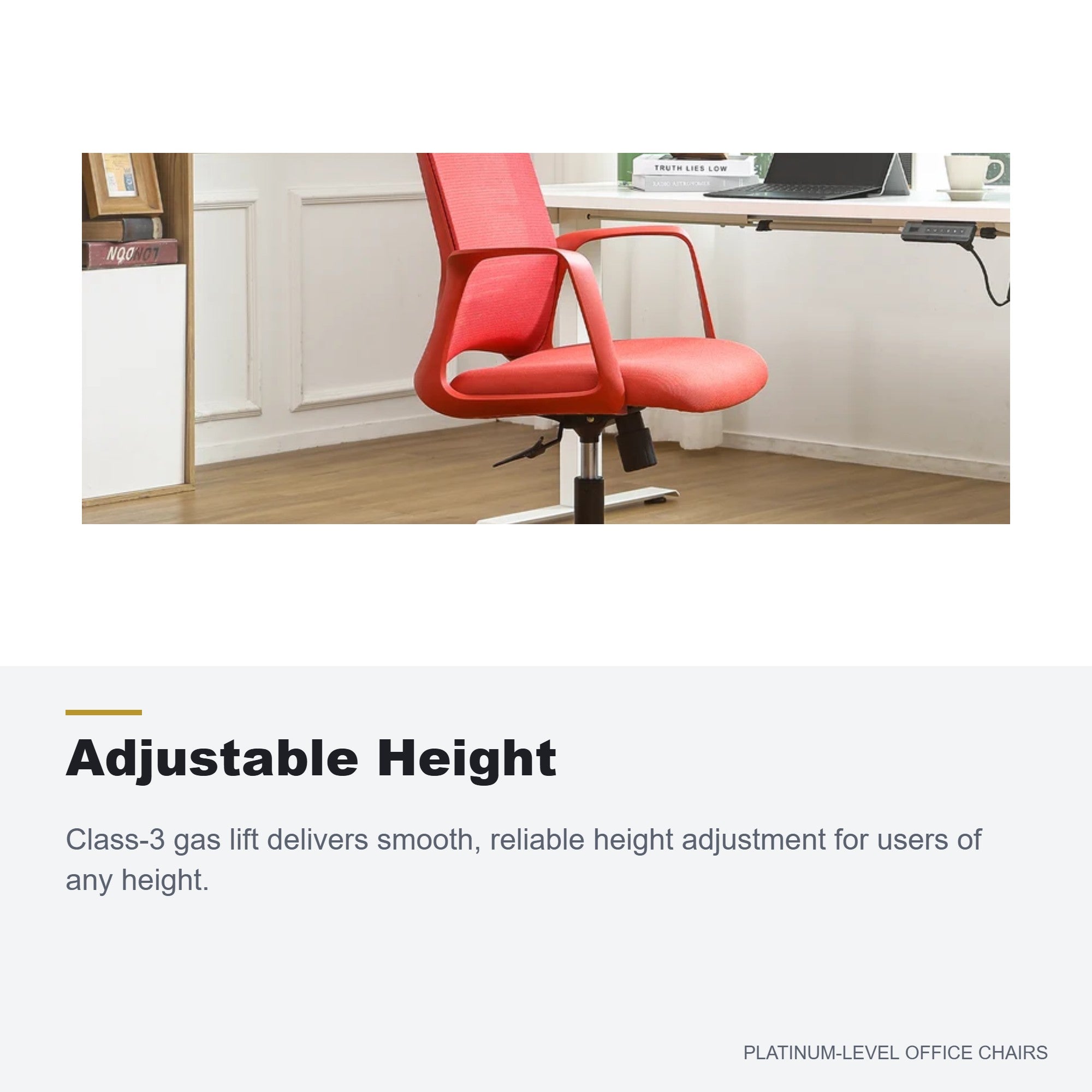 Red Mesh Executive Office Chair with Lumbar Support, 350 lbs - Platinum-Level Office Chairs