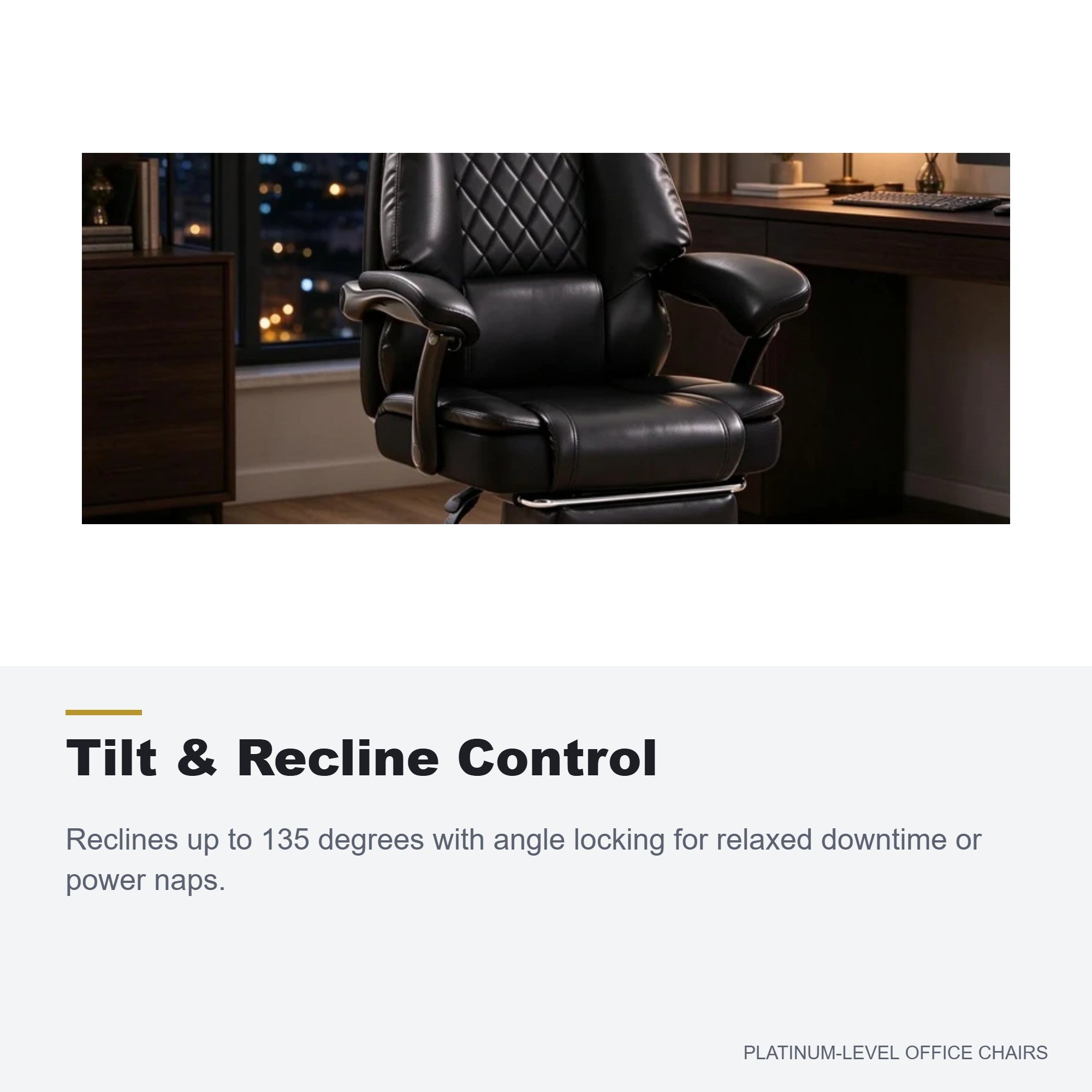 Black 500lbs Big and Tall Reclining Office Chair with Footrest - Platinum-Level Office Chairs