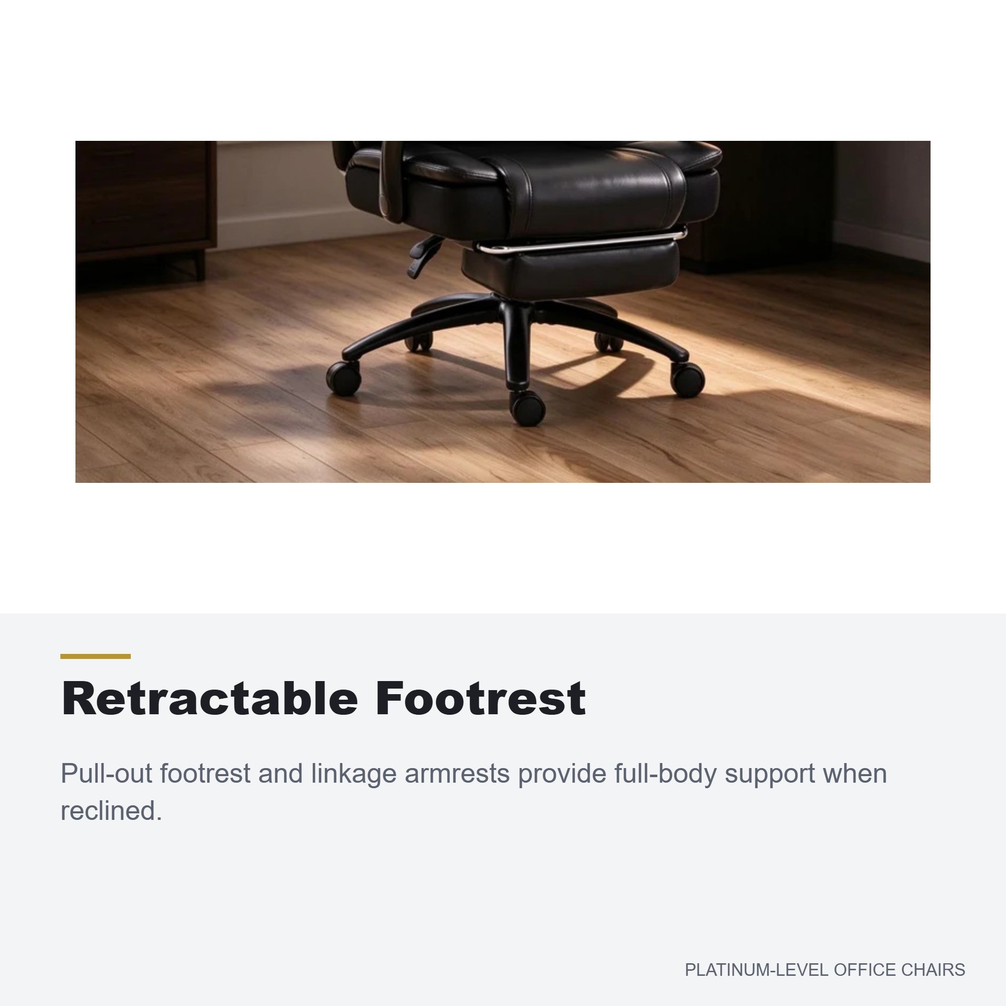 Black 500lbs Big and Tall Reclining Office Chair with Footrest - Platinum-Level Office Chairs