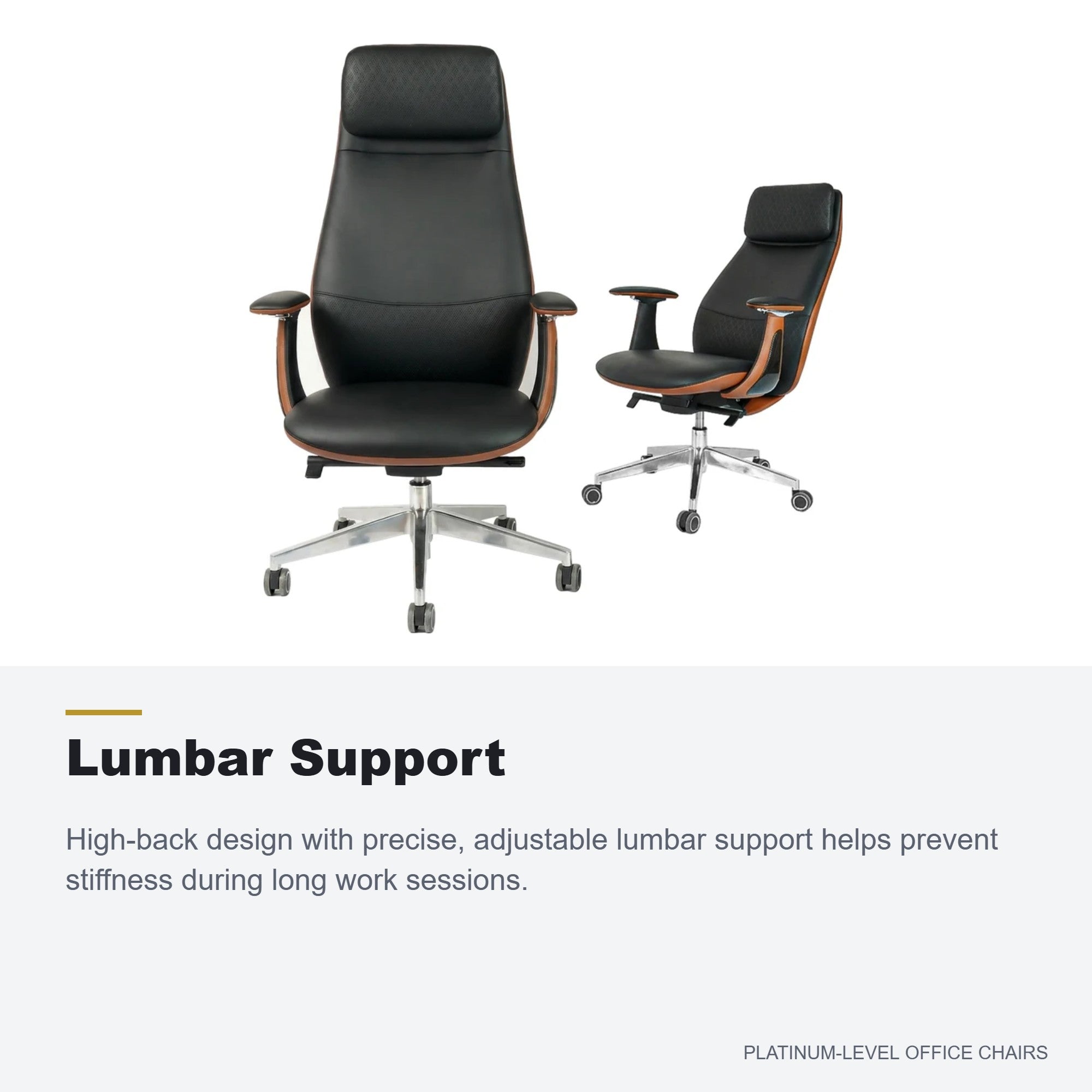 FurniBaron Dark Brown Leather High Back Office Chair 400lbs - Platinum-Level Office Chairs