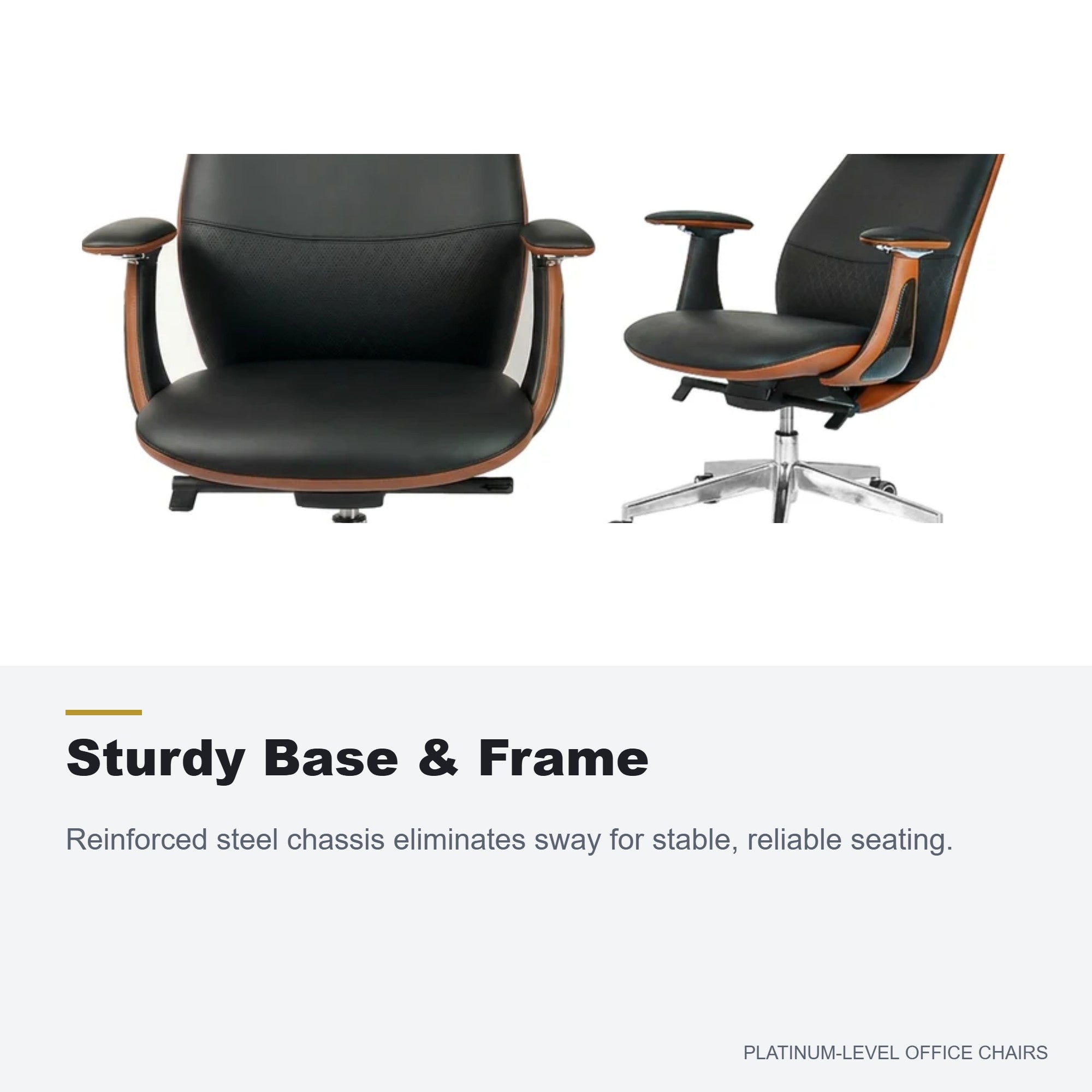 FurniBaron Dark Brown Leather High Back Office Chair 400lbs - Platinum-Level Office Chairs