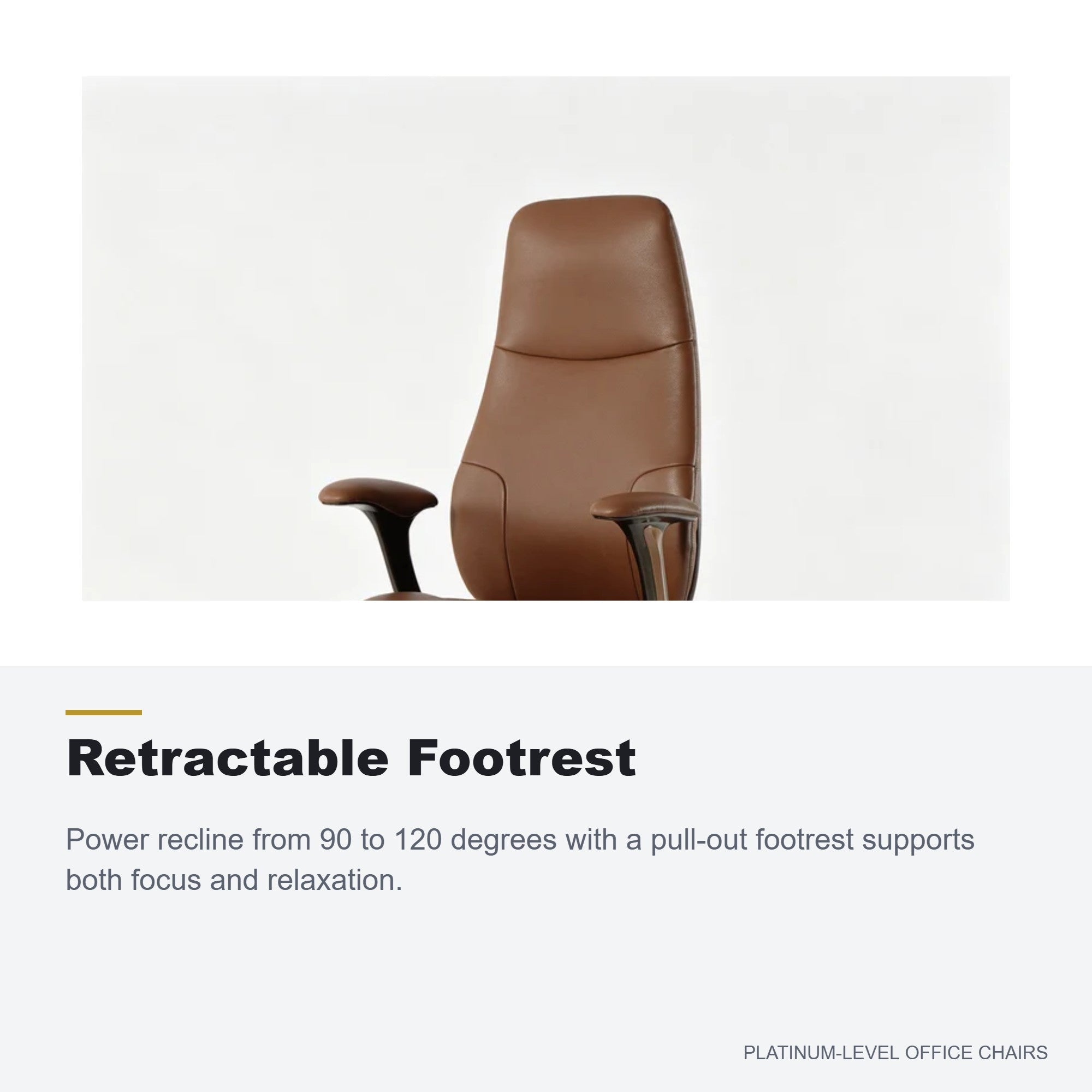 FurniBaron Brown Full-Grain Leather Executive Chair Footrest - Platinum-Level Office Chairs