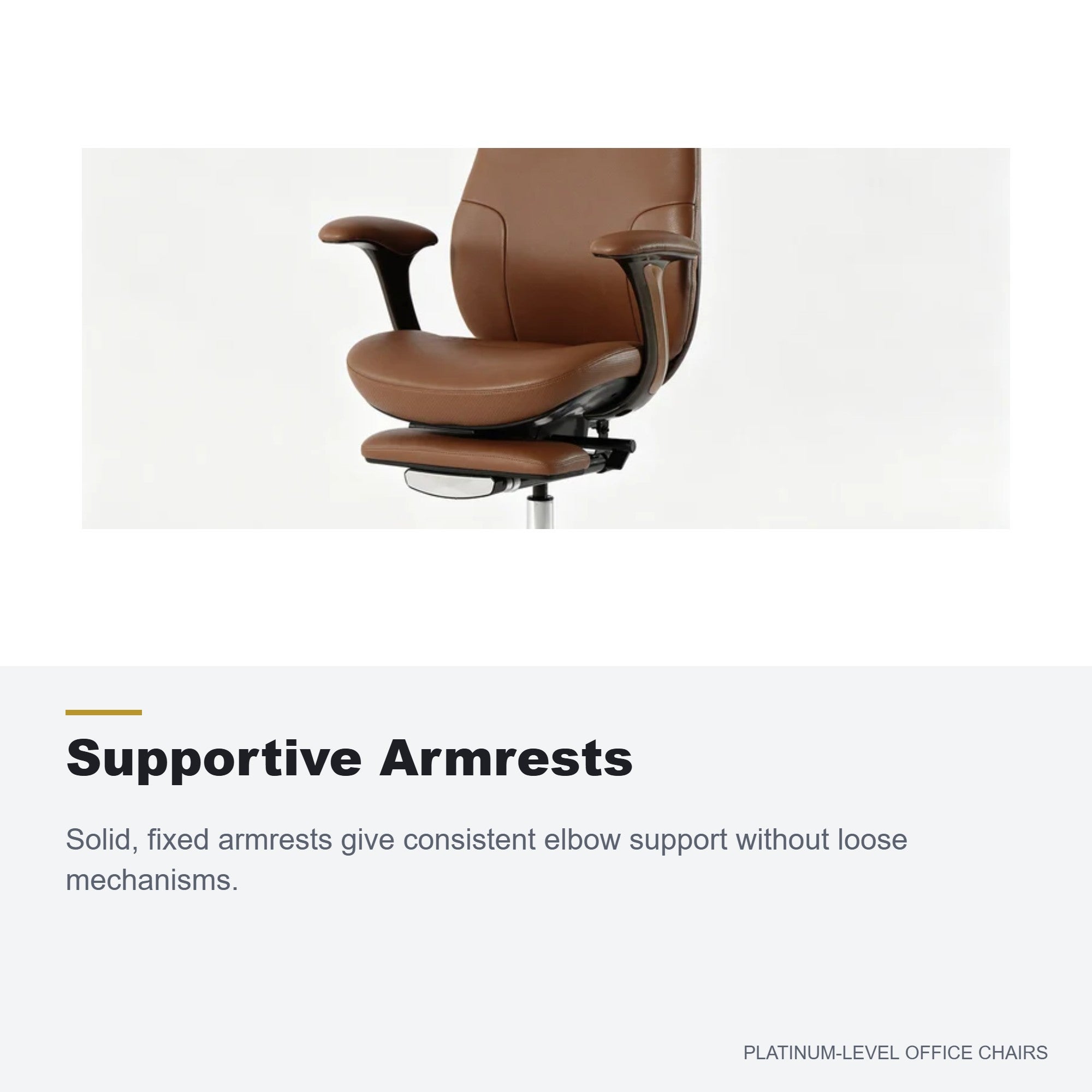 FurniBaron Brown Full-Grain Leather Executive Chair Footrest - Platinum-Level Office Chairs