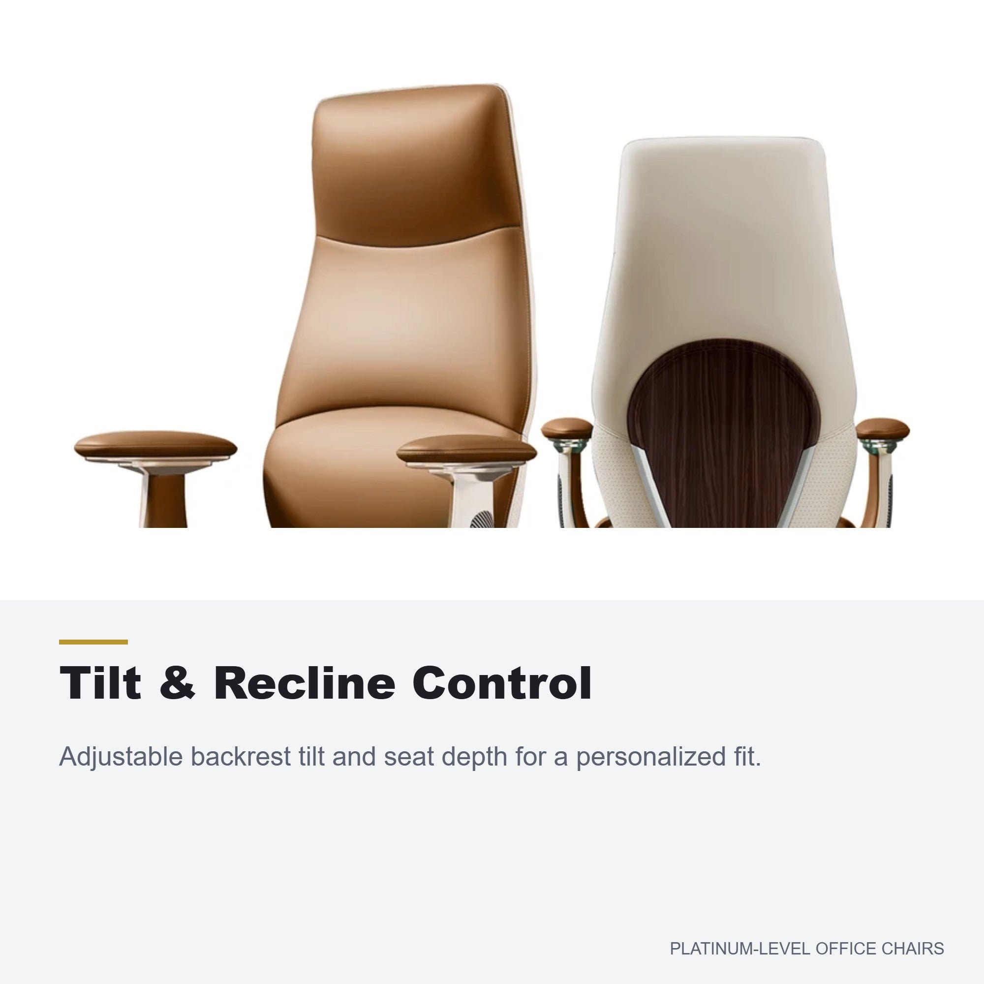 Ergonomic Brown Leather Executive Chair, 400lb Capacity - Platinum-Level Office Chairs