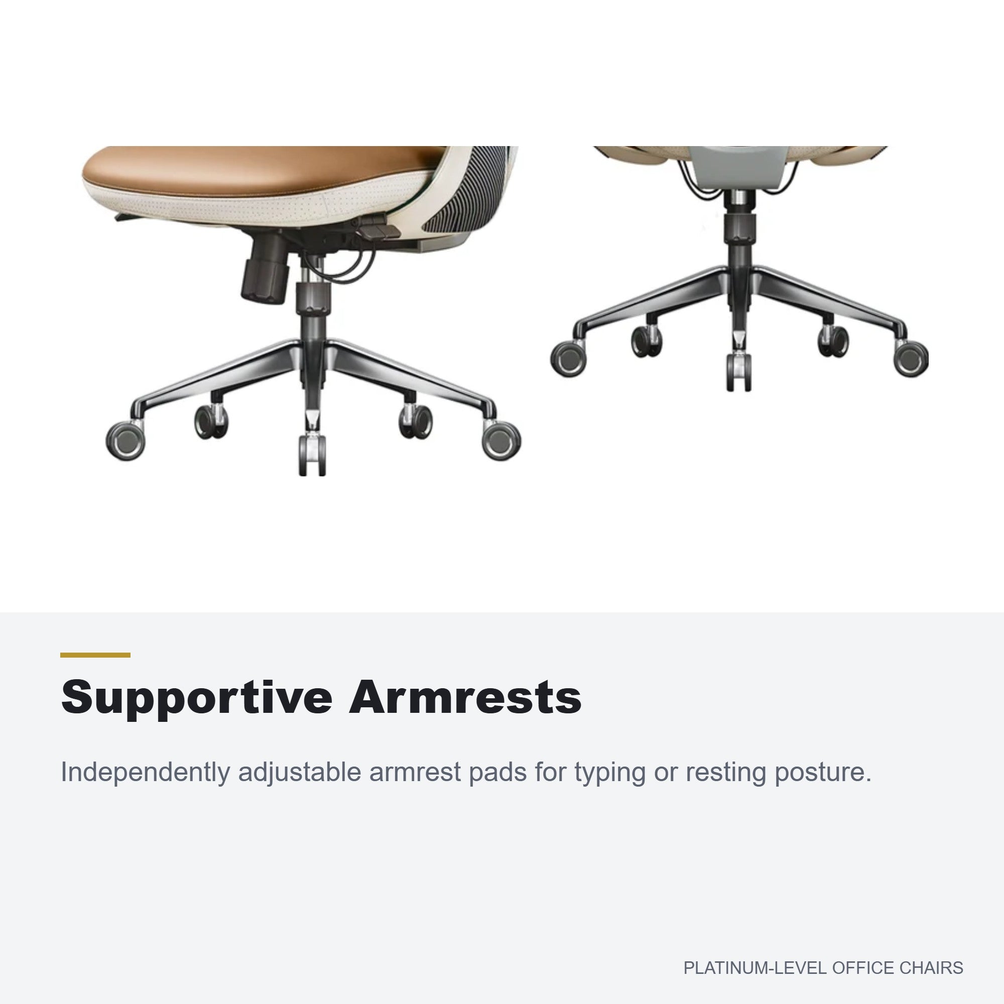 Ergonomic Brown Leather Executive Chair, 400lb Capacity - Platinum-Level Office Chairs