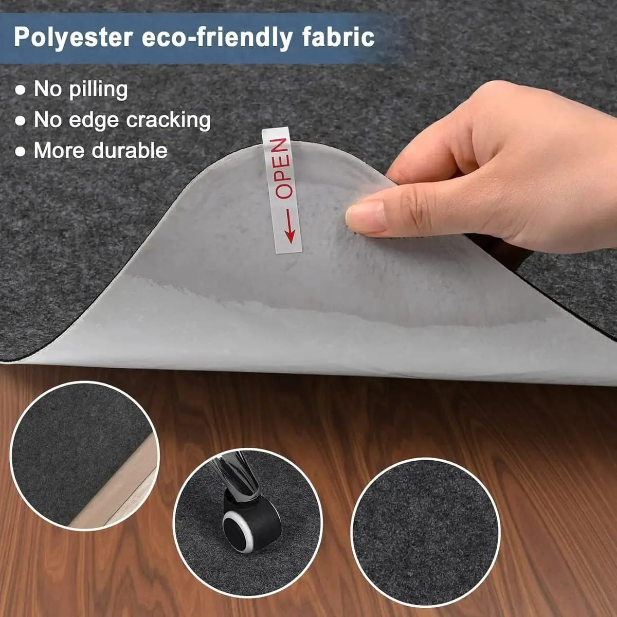 Placoot Hard Floor Chair Mat 55x35 Large Anti Slip Protector For Home Placoot