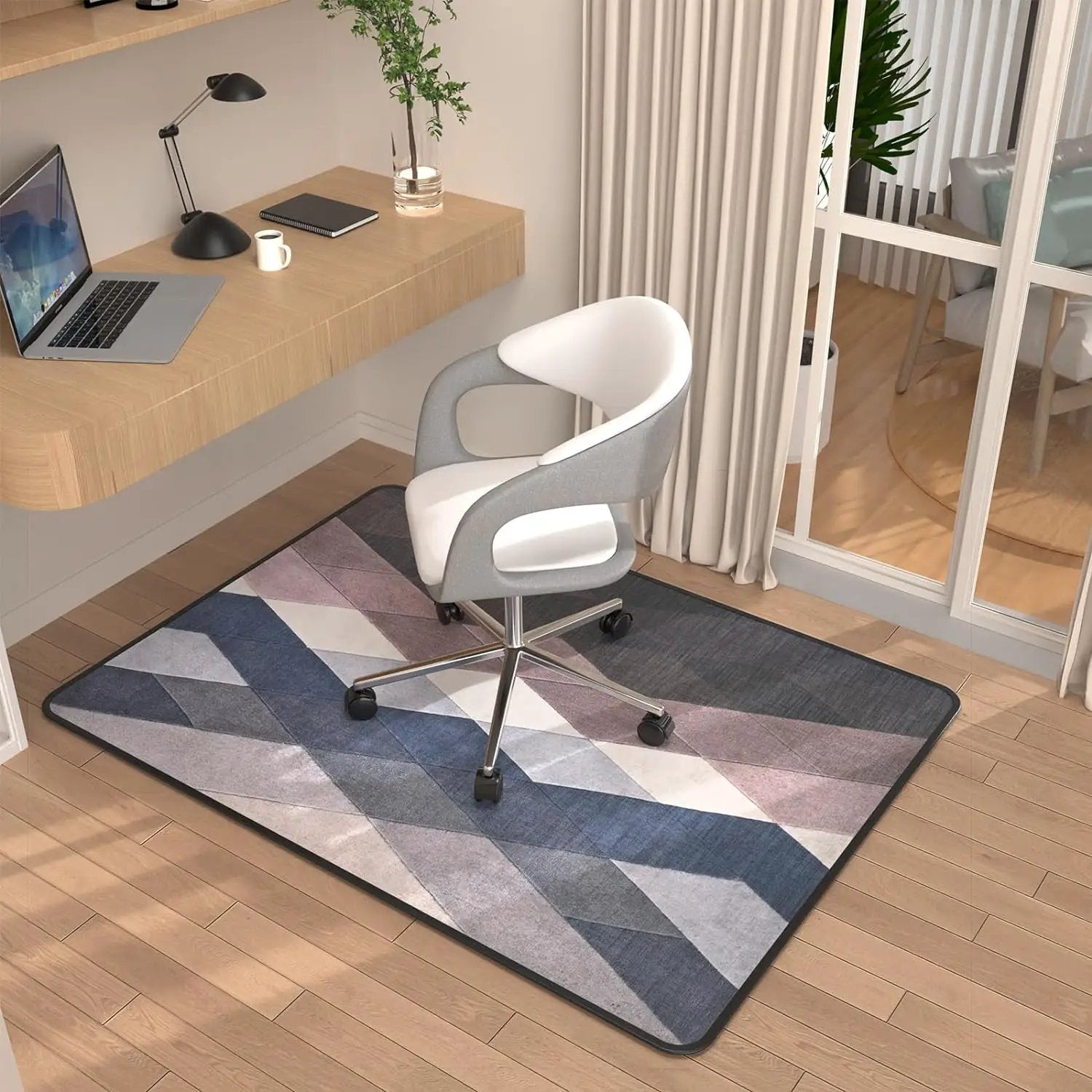 Placoot heavy-duty office chair mat 48x36 inches for hardwood and carpet floors, durable and designed for office use.