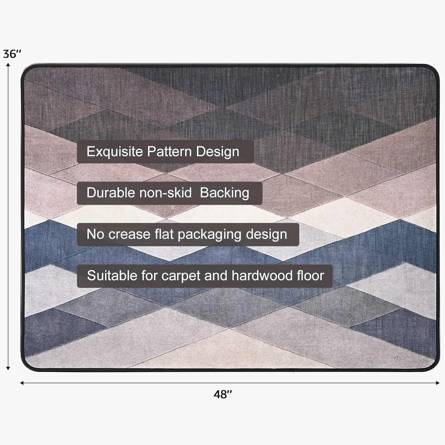 Placoot heavy-duty office chair mat 48x36 for hardwood and carpet, showing a durable transparent mat with a smooth surface.