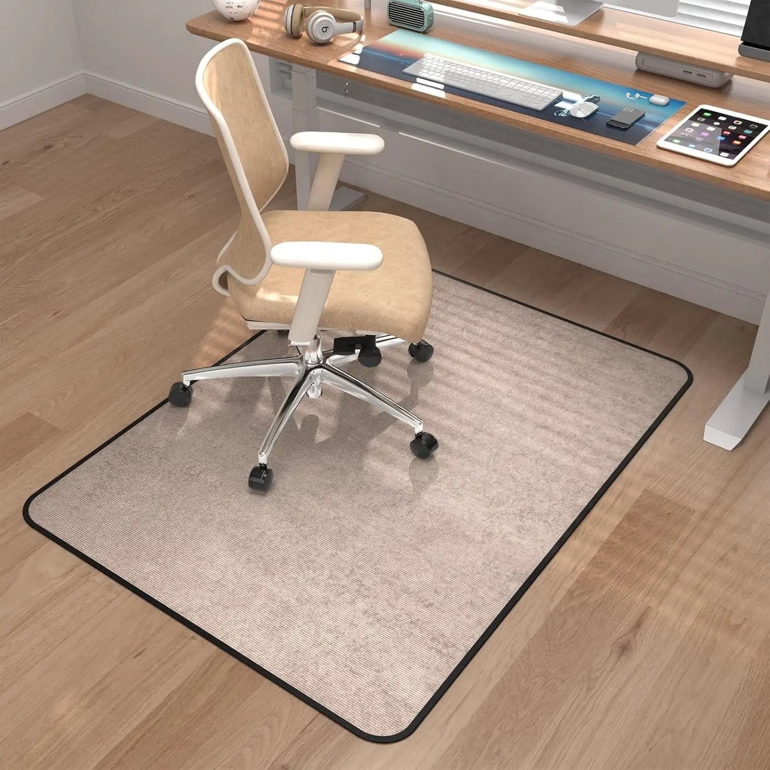 Placoot heavy-duty office chair mat 48x36 inches designed for hardwood and carpet floors, durable and protective for office use.