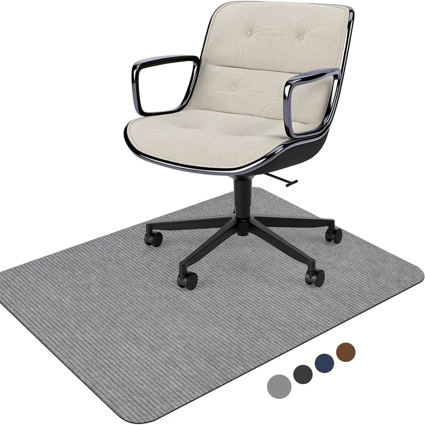 Placoot heavy-duty office chair mat 48x36 inches for hardwood and carpet, durable plastic with beveled edges for easy chair movement