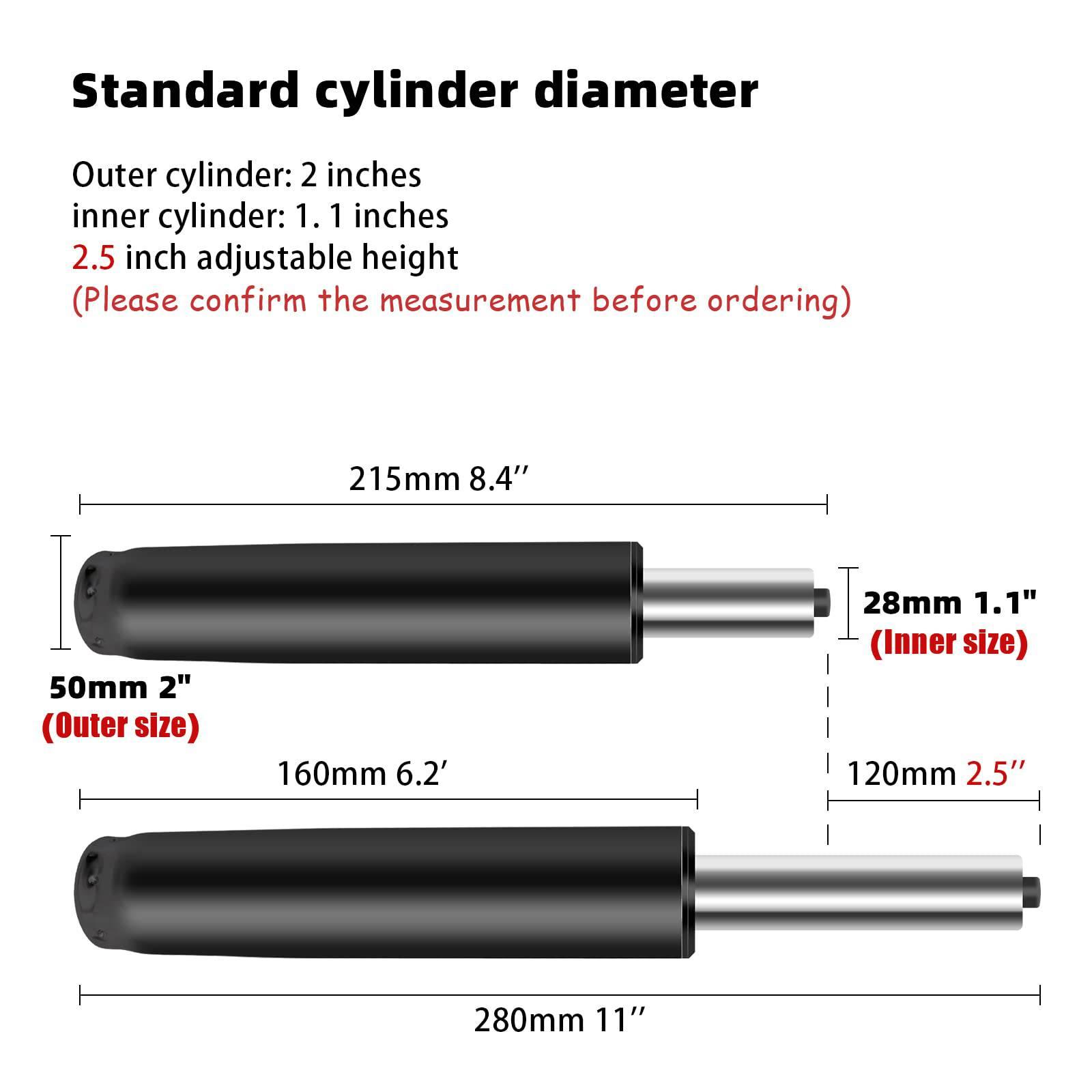 5.5-Inch Heavy-Duty Gas Lift Cylinder for Office Chairs - Universal Replacement Part for Most Chairs, Durable Hydraulic/Pneumatic Piston in Black - Platinum-Level Office Chairs