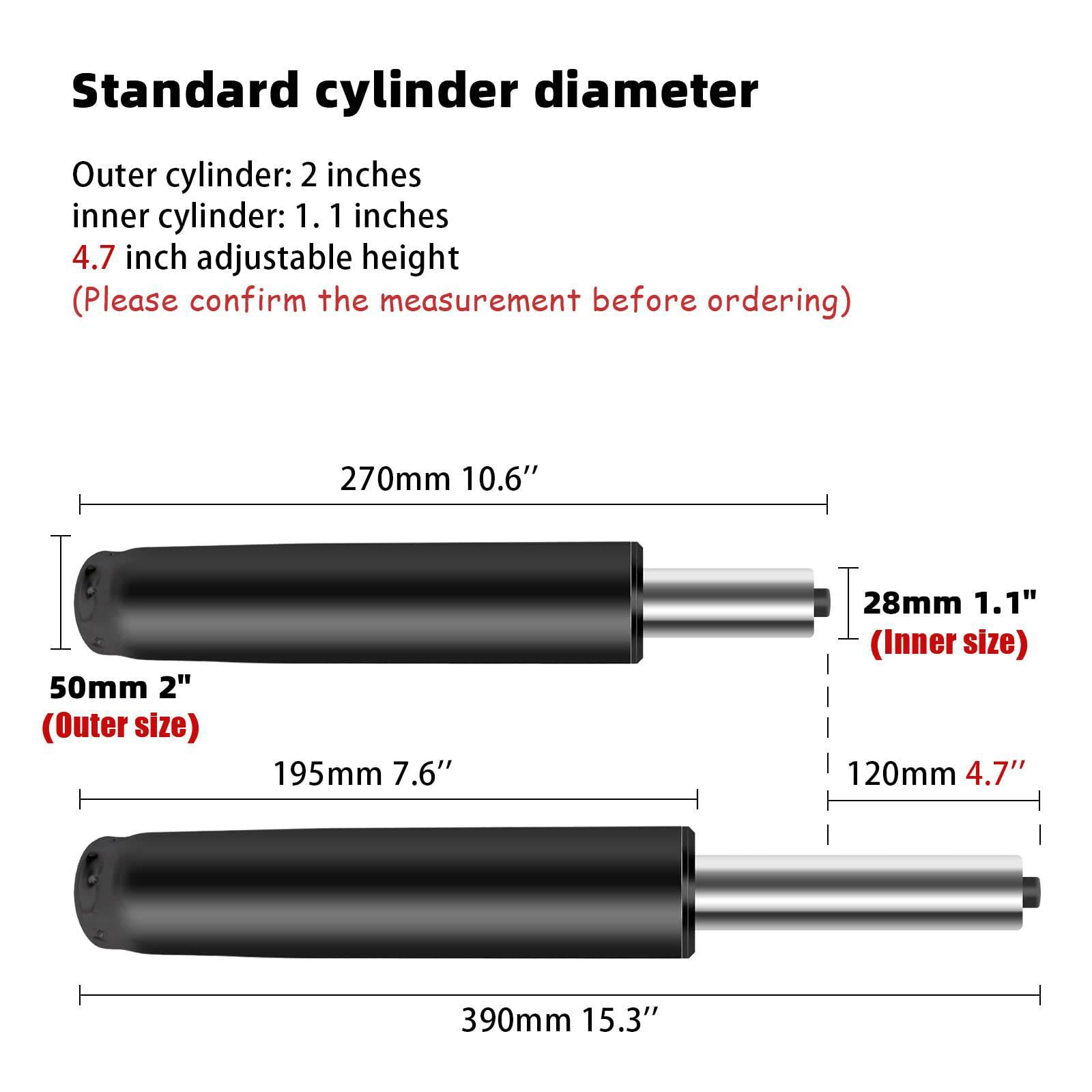 5.5-Inch Heavy-Duty Gas Lift Cylinder for Office Chairs - Universal Replacement Part for Most Chairs, Durable Hydraulic/Pneumatic Piston in Black - Platinum-Level Office Chairs