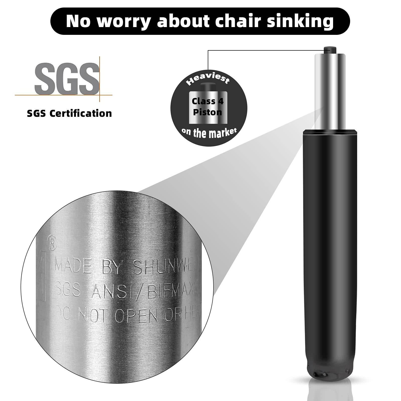 5.5-Inch Heavy-Duty Gas Lift Cylinder for Office Chairs - Universal Replacement Part for Most Chairs, Durable Hydraulic/Pneumatic Piston in Black - Platinum-Level Office Chairs