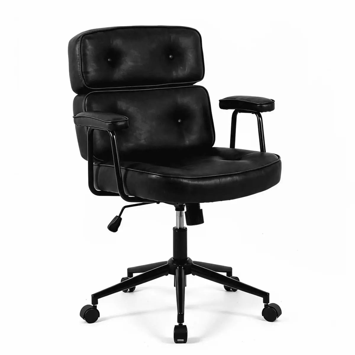 Black ZHUMI ergonomic home office chair with lumbar support and adjustable height, designed for comfortable workspace seating.