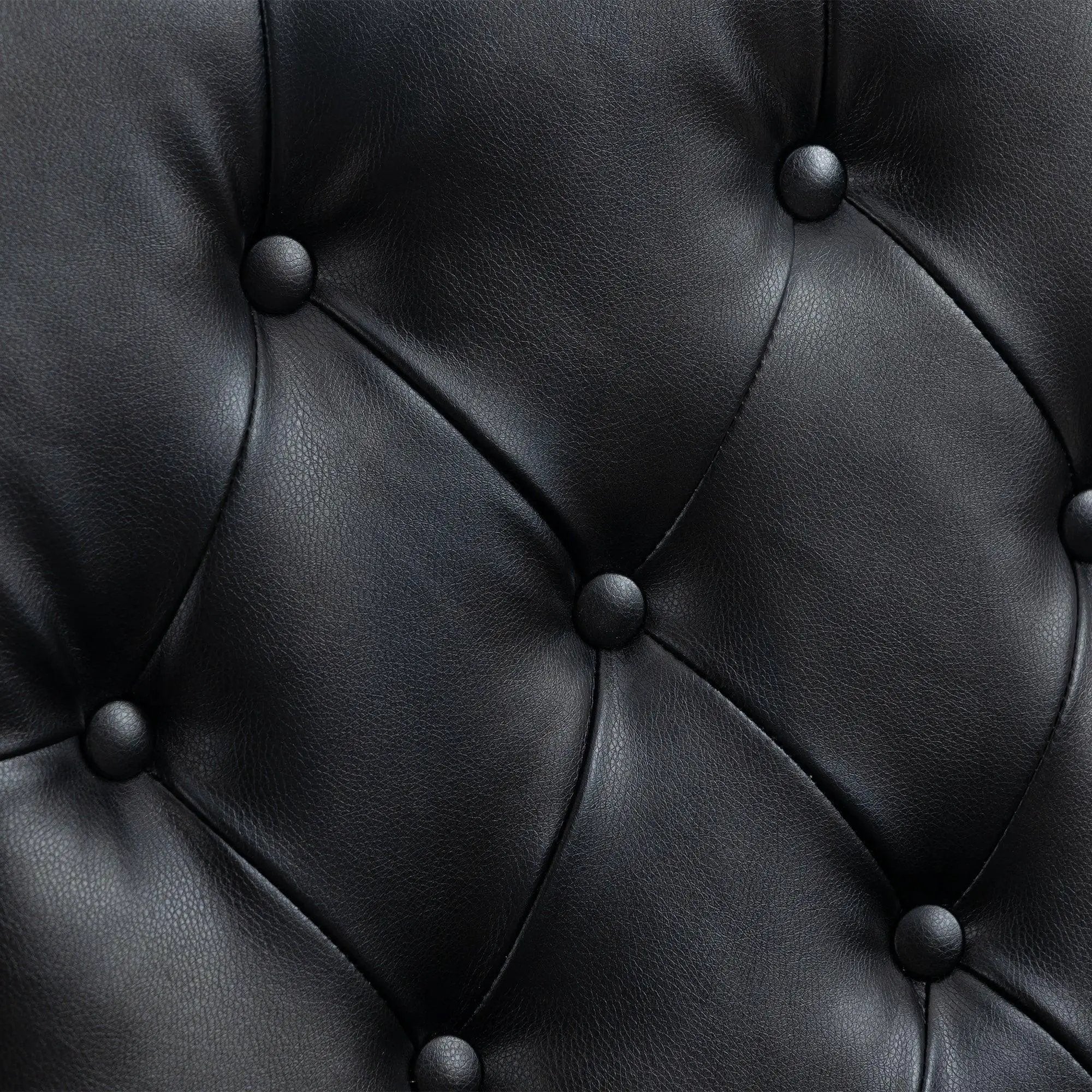 Black PU accent armchair with sturdy wood legs, modern design from Platinum-Level Office Chairs.
