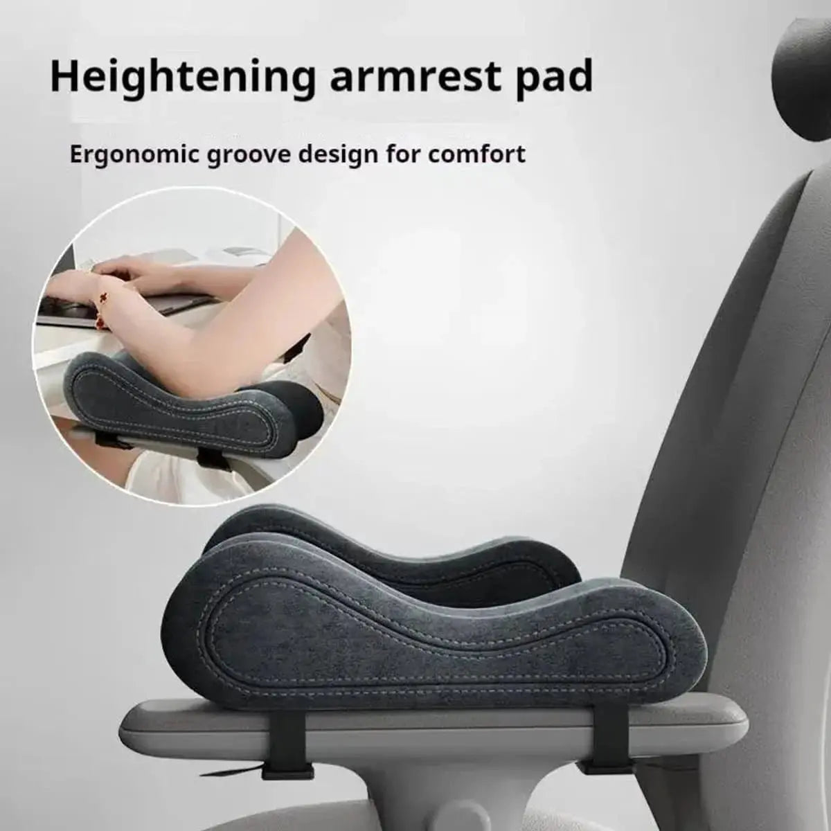 Gray Memory Foam Armrest Pads for Office Chair Ergonomic Comfort Forearm Pressure Relief and Padded Support Platinum-Level Office Chairs