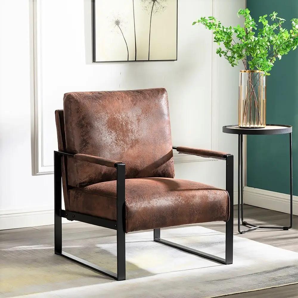 Mid-century modern accent chair by Platinum-Level Office Chairs with a durable brushed metal frame and stylish design.