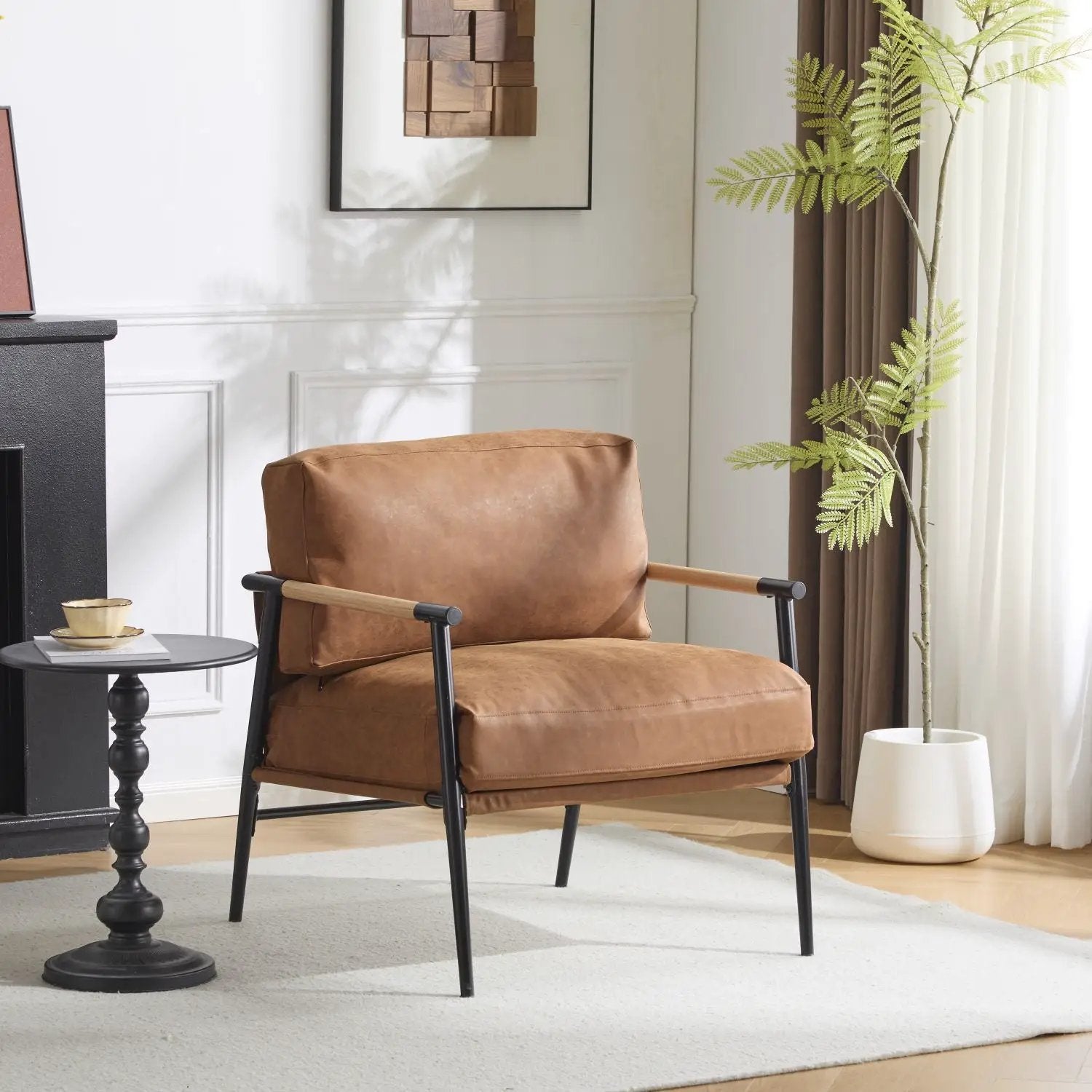 Modern accent chair with plush cushions from Platinum-Level Office Chairs, suitable for living room or office decor.