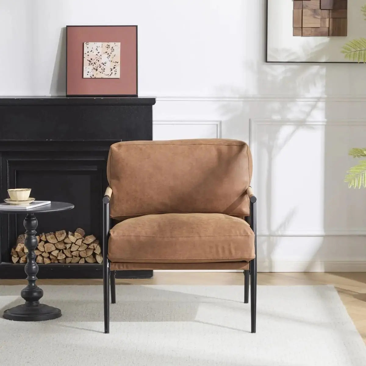 Modern Platinum-Level Office Chairs accent chair with plush cushions, ideal for living rooms or office spaces.