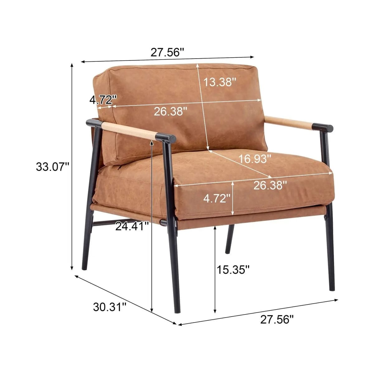 Modern Accent Chair with plush cushions from Platinum-Level Office Chairs, ideal for living room or office decor.