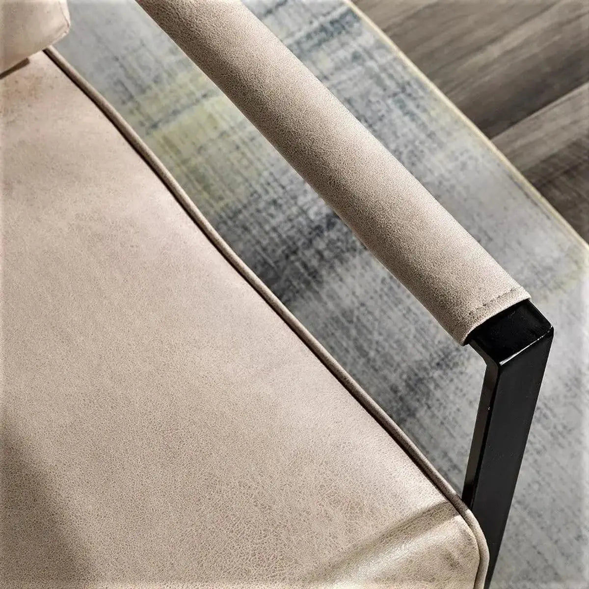 Stylish mid-century modern accent chair with durable metal frame and spotted upholstery by Platinum-Level Office Chairs.