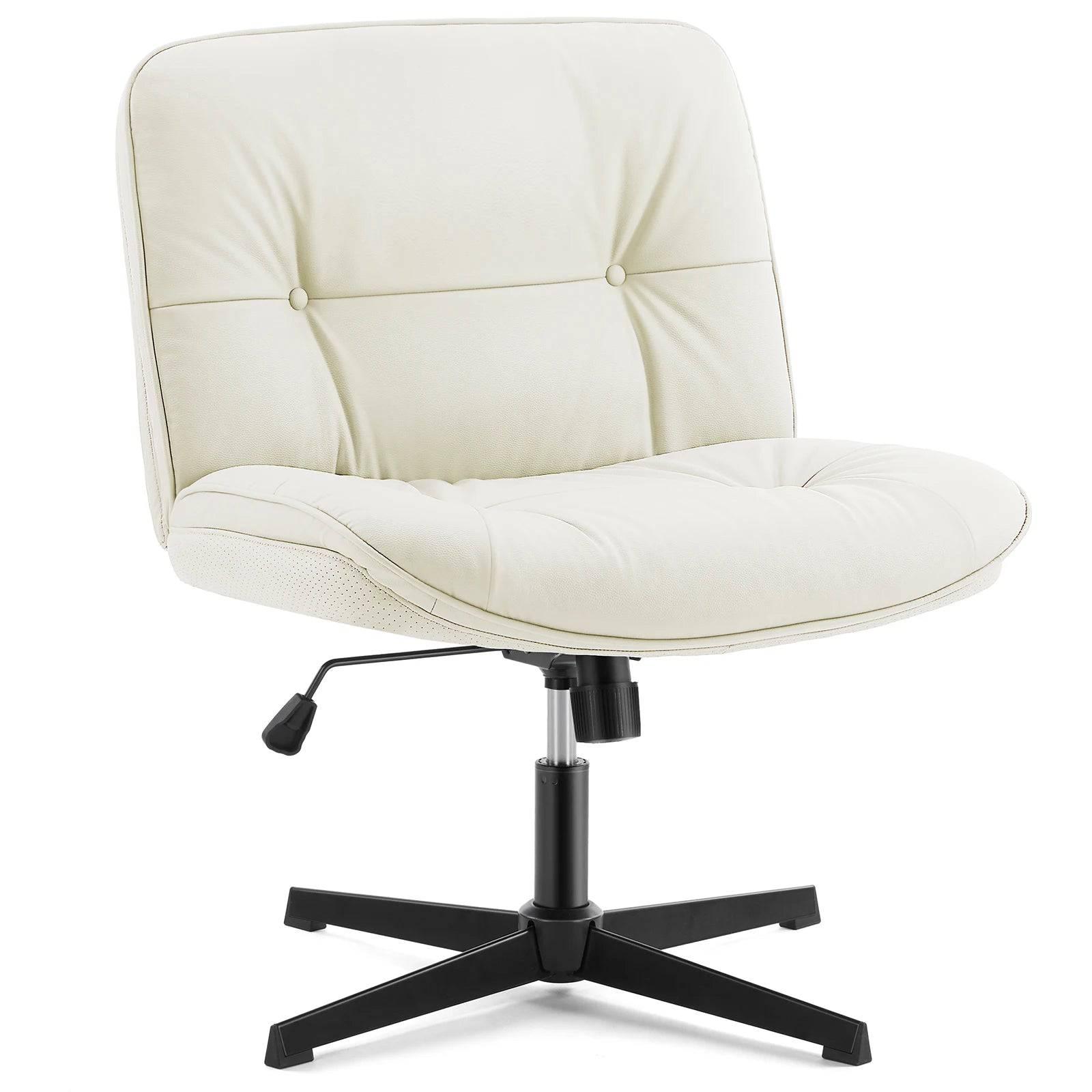 Elegant Adjustable Armless PU Leather Office Chair with 360° Swivel and Dual-Purpose Design - Platinum-Level Office Chairs