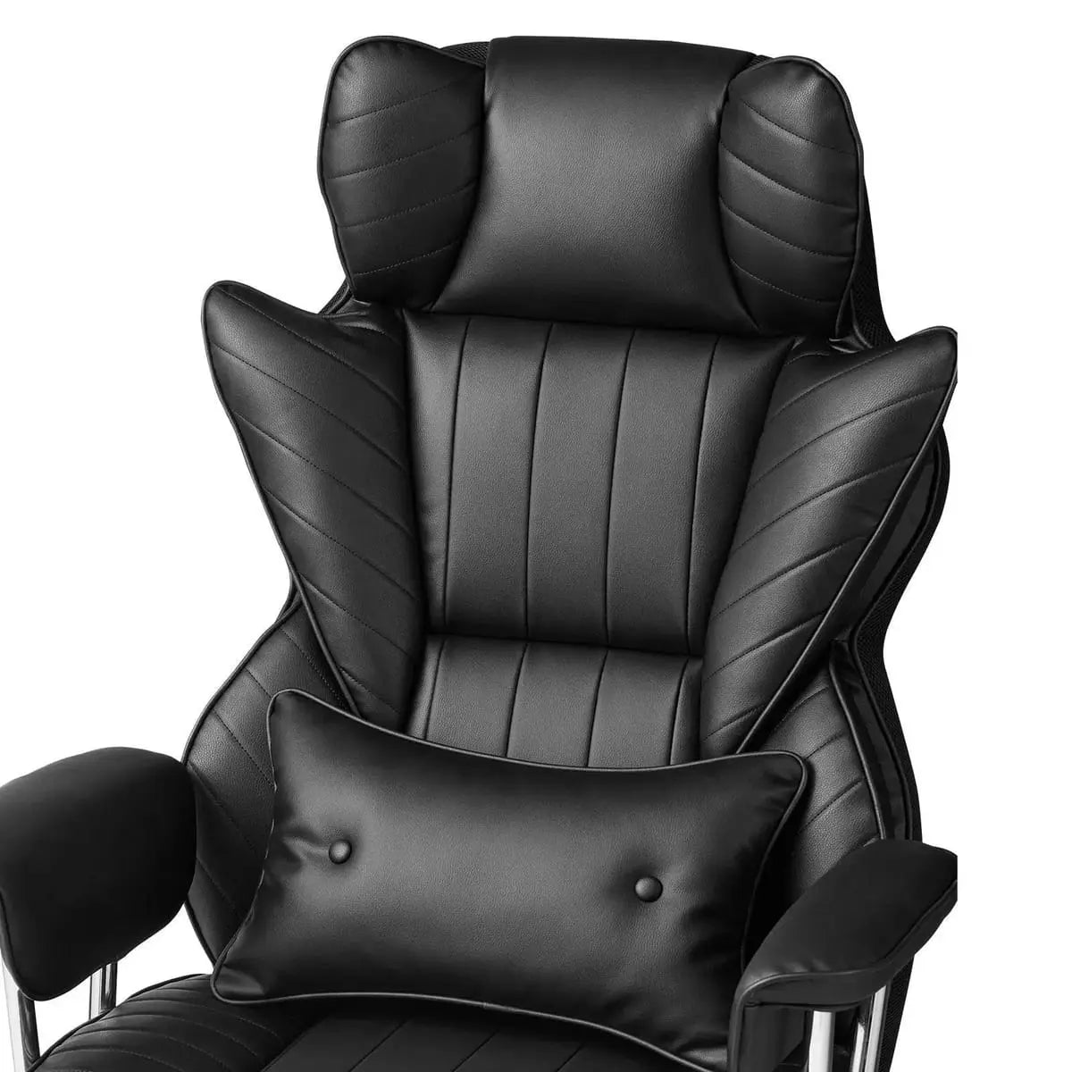 Big & Tall Platinum-Level Office Chairs heavy-duty reclining office chair with footrest and lumbar support in black, supports up to 400 lbs.