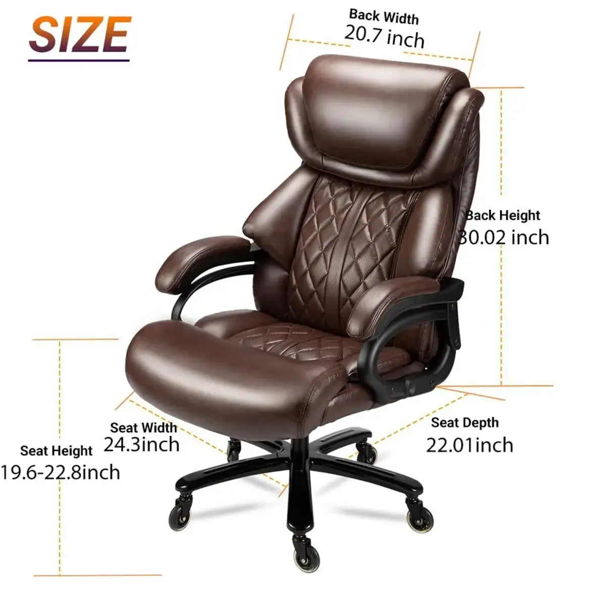 Oversized Heavy Duty Office Chair with Ergonomic Comfort Support Platinum-Level Office Chairs